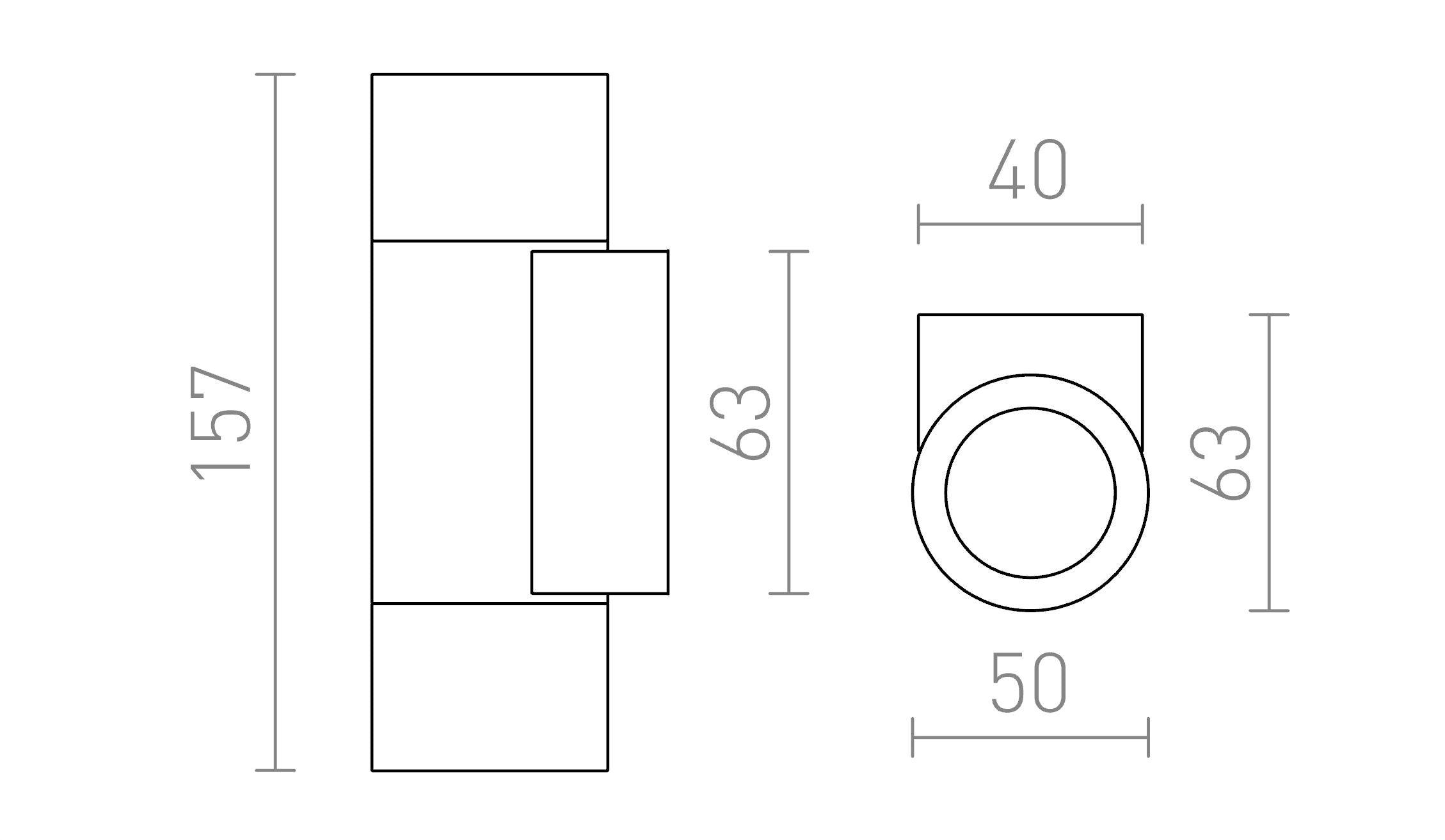 MICO II stenska lampa - Product sketch