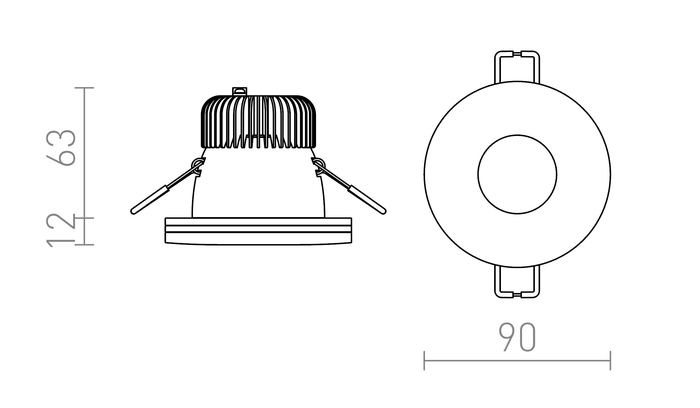 KAY R zápustná lampa - Product sketch