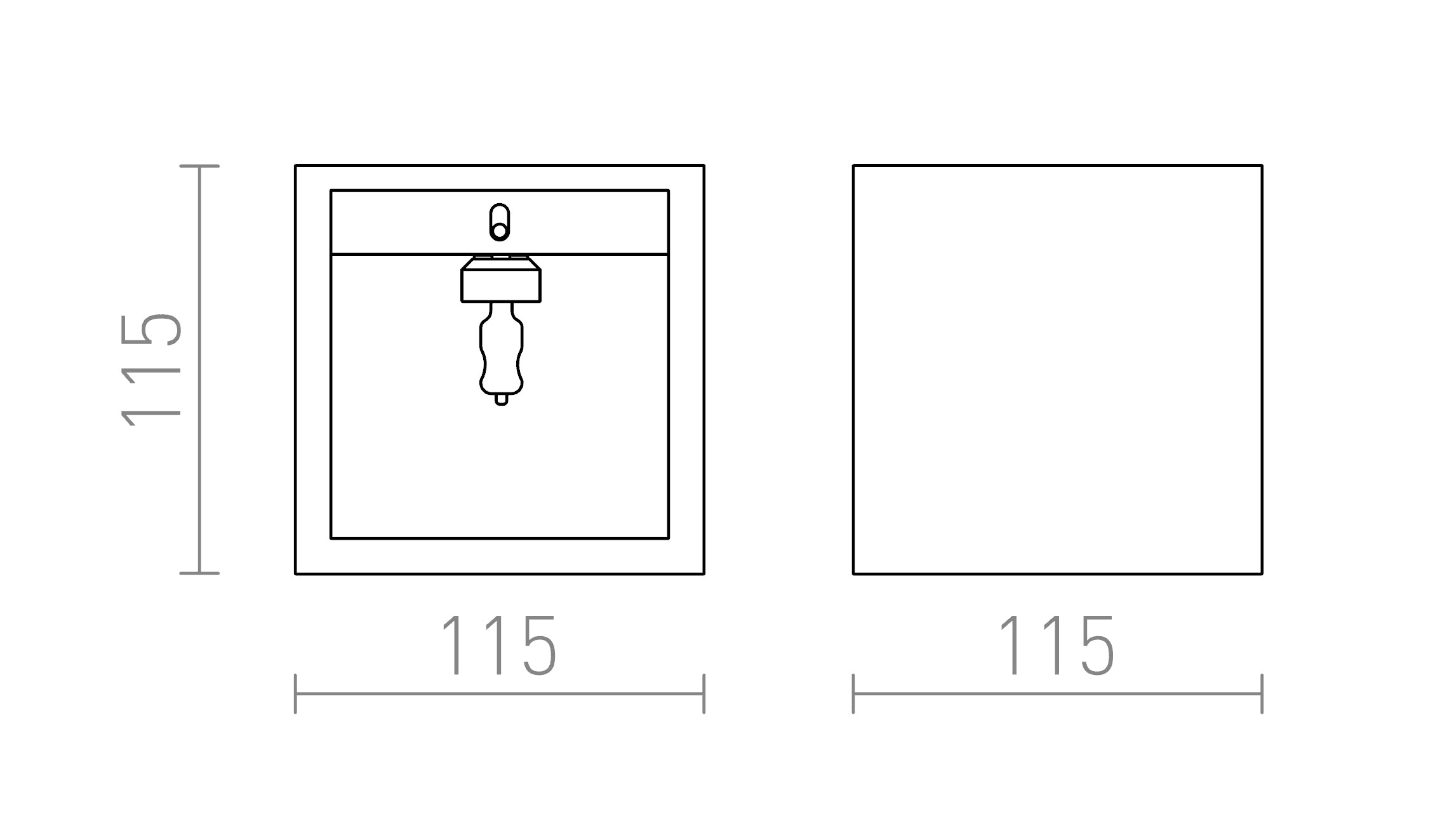 JACK SQ wandlamp lamp - Product sketch
