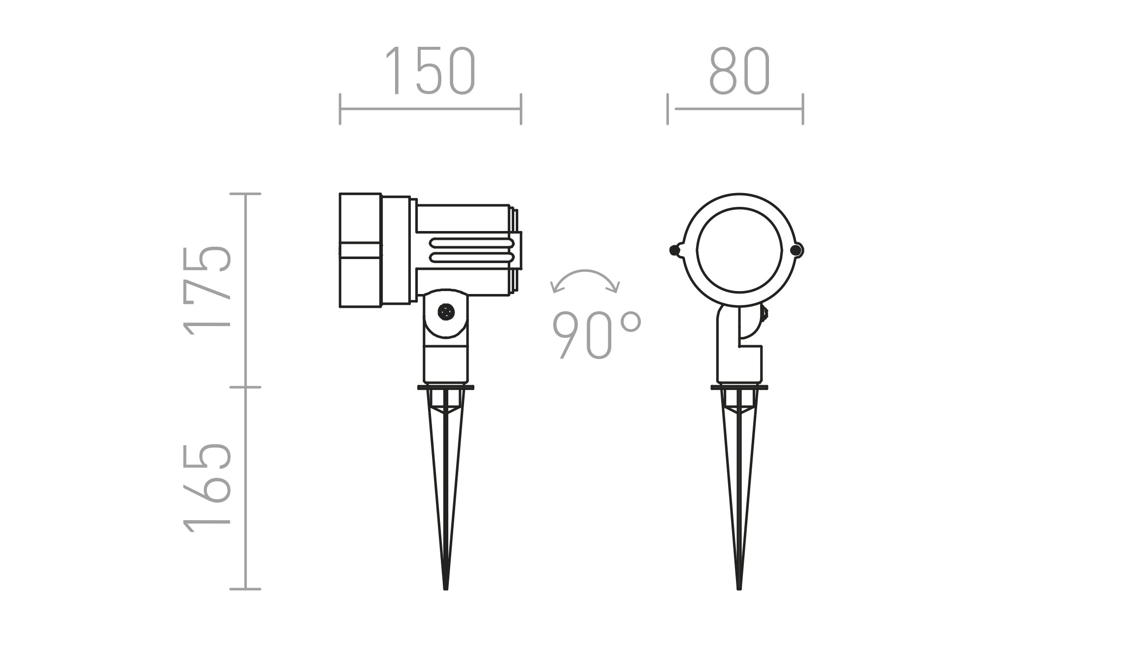 GARY LED com espigão lâmpada - Product sketch