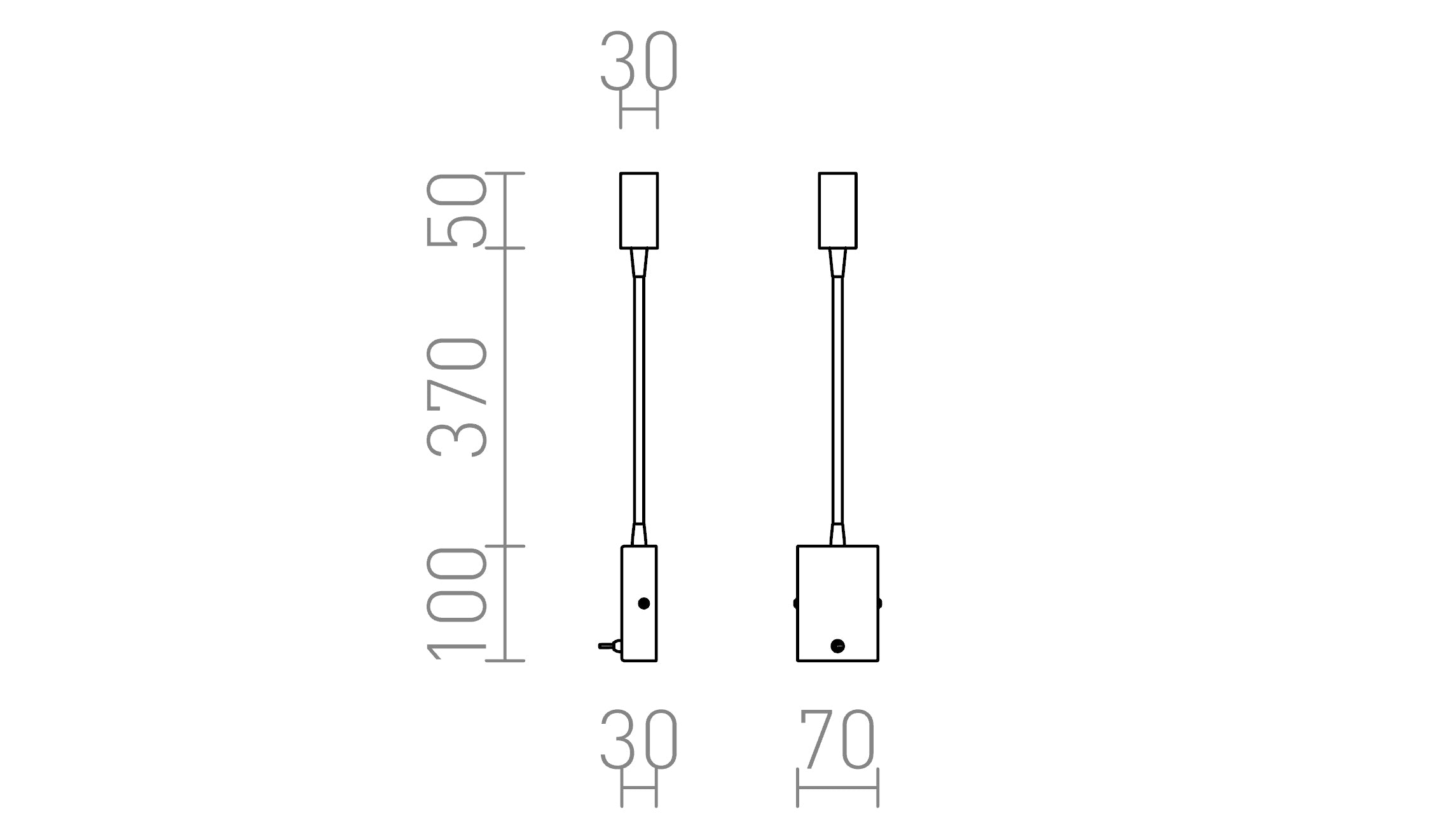 VERSA de perete lampă - Product sketch