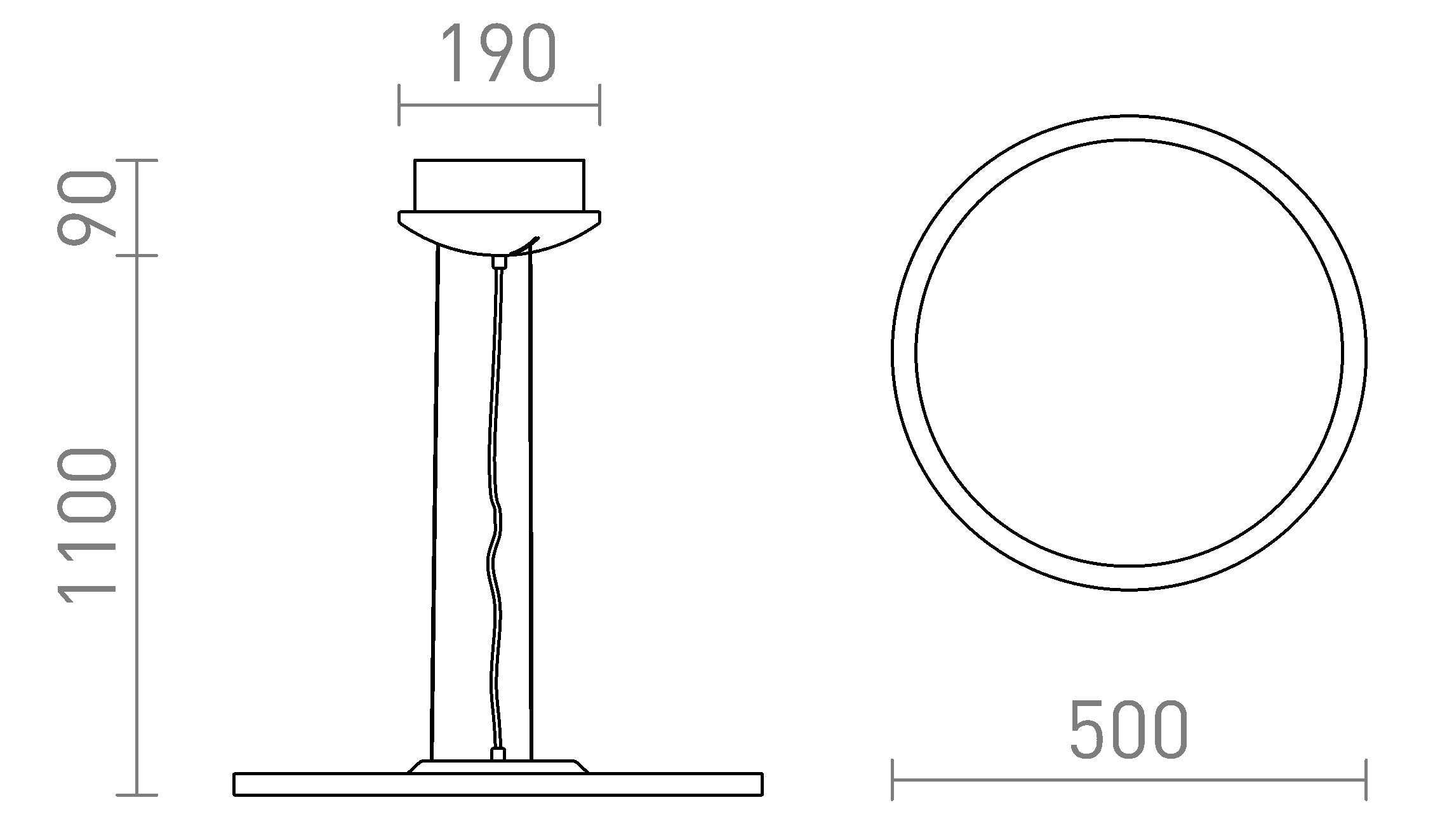 MONETA DIMM viseča lampa - Product sketch