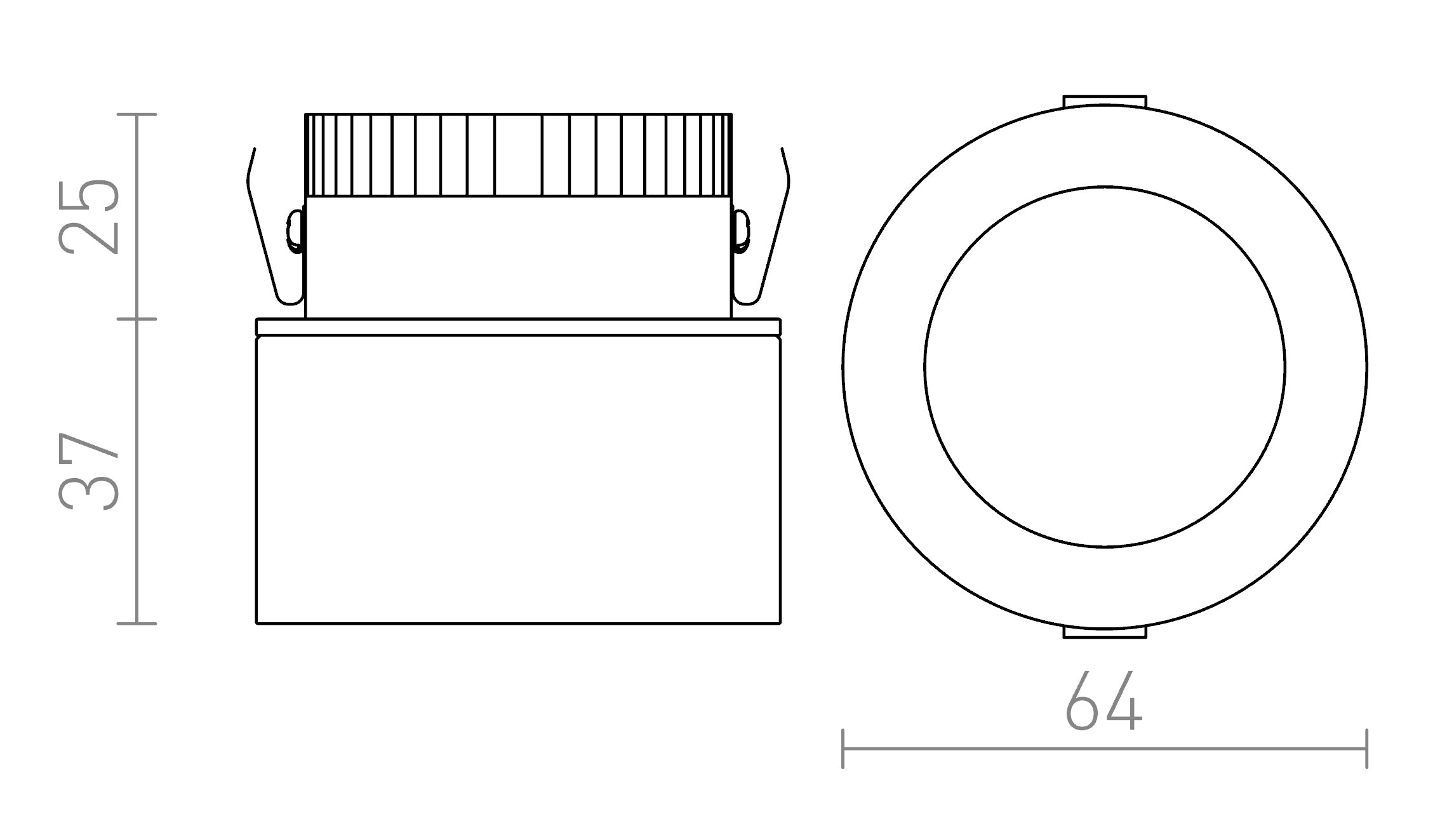 ERGO vgradna lampa - Product sketch