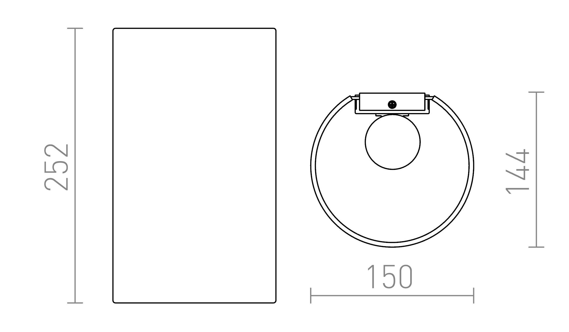 RON W 15/25 stenska lampa - Product sketch