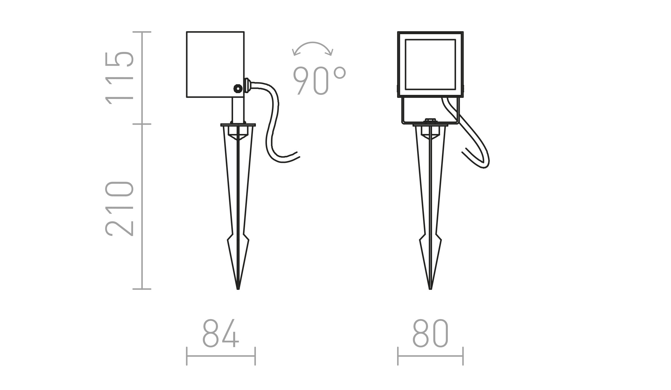 BORA na bodci lampa - Product sketch
