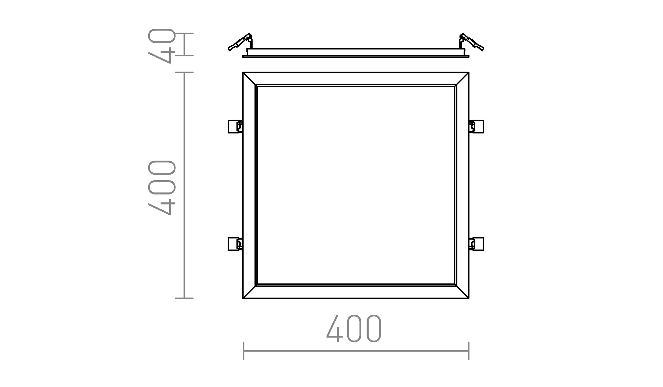 STRUCTURAL LED 40x40 inbouwlamp lamp - Product sketch