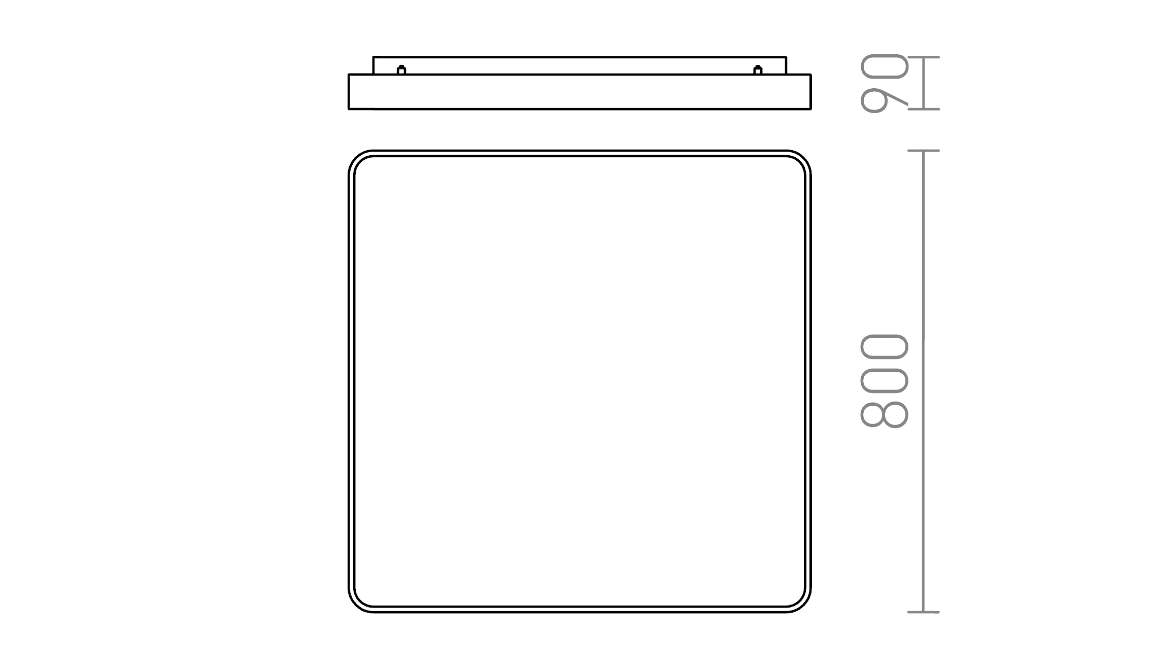 MENSA SQ 80 da soffitto lampada - Product sketch