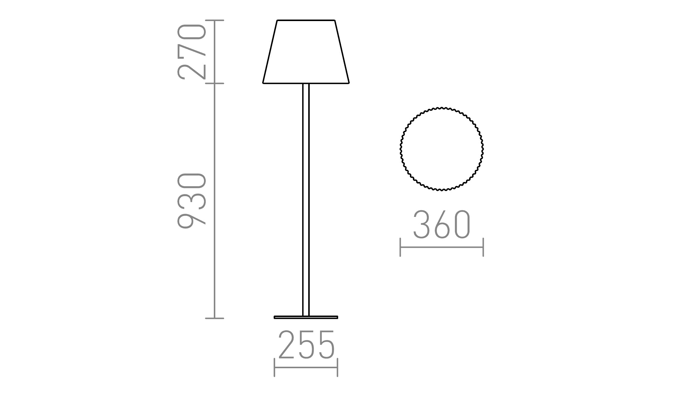 BOSANOVA 120 lampadaire lampe - Product sketch