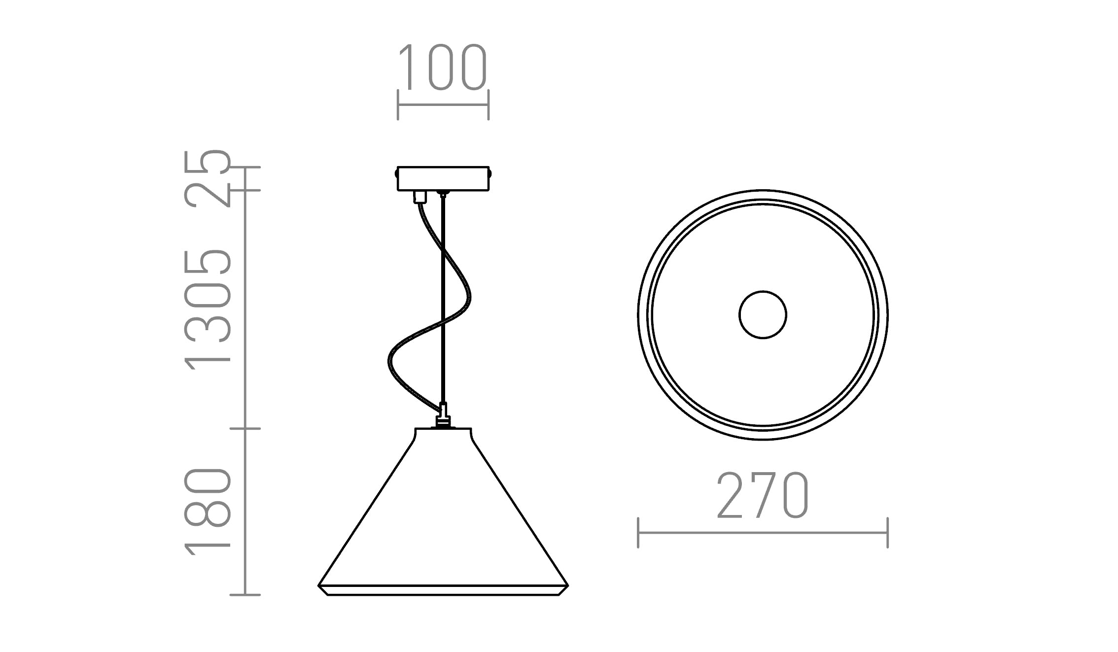 RADICAL hanglamp lamp - Product sketch