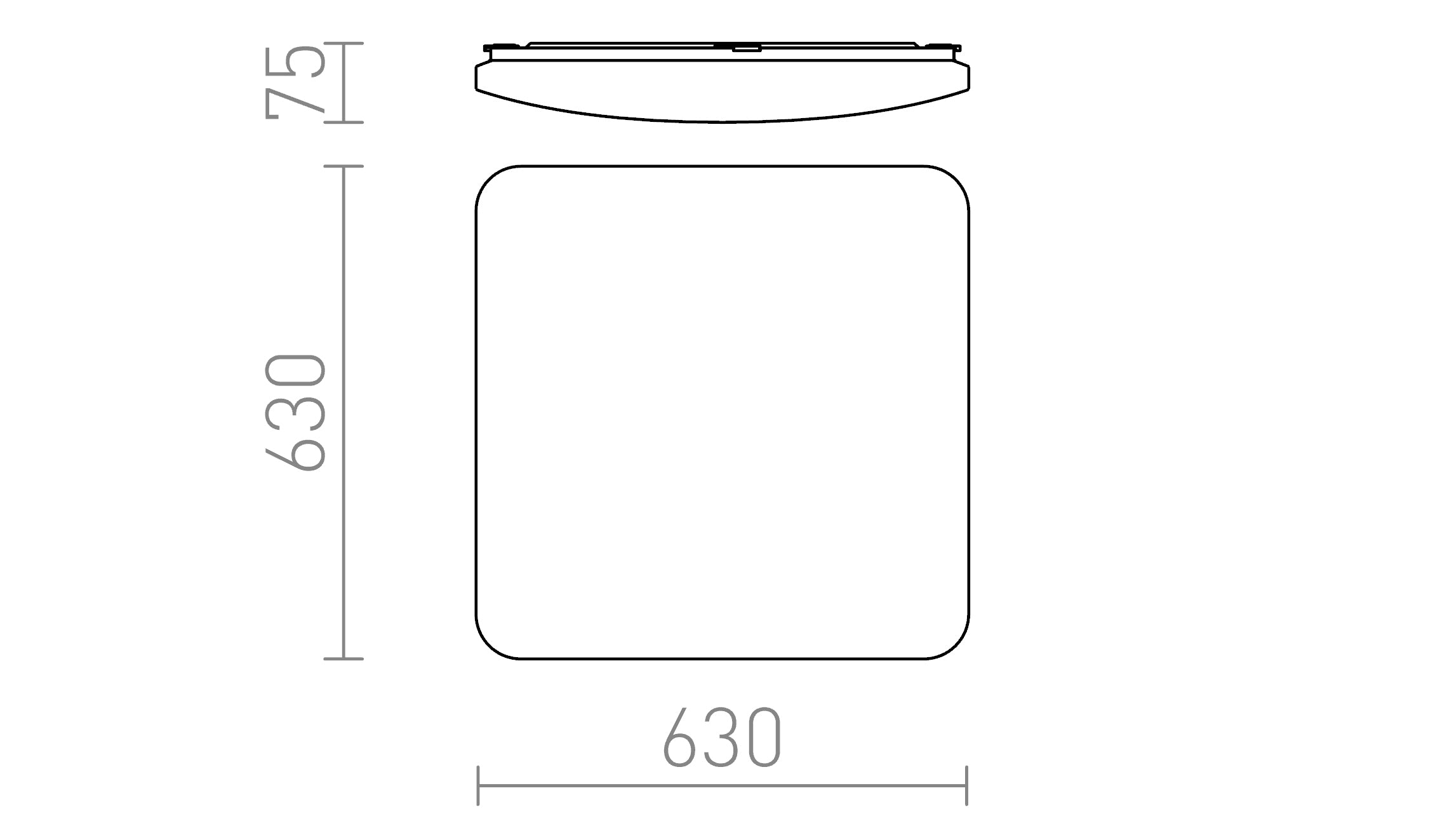 SEMPRE SQ 63 da soffitto lampada - Product sketch