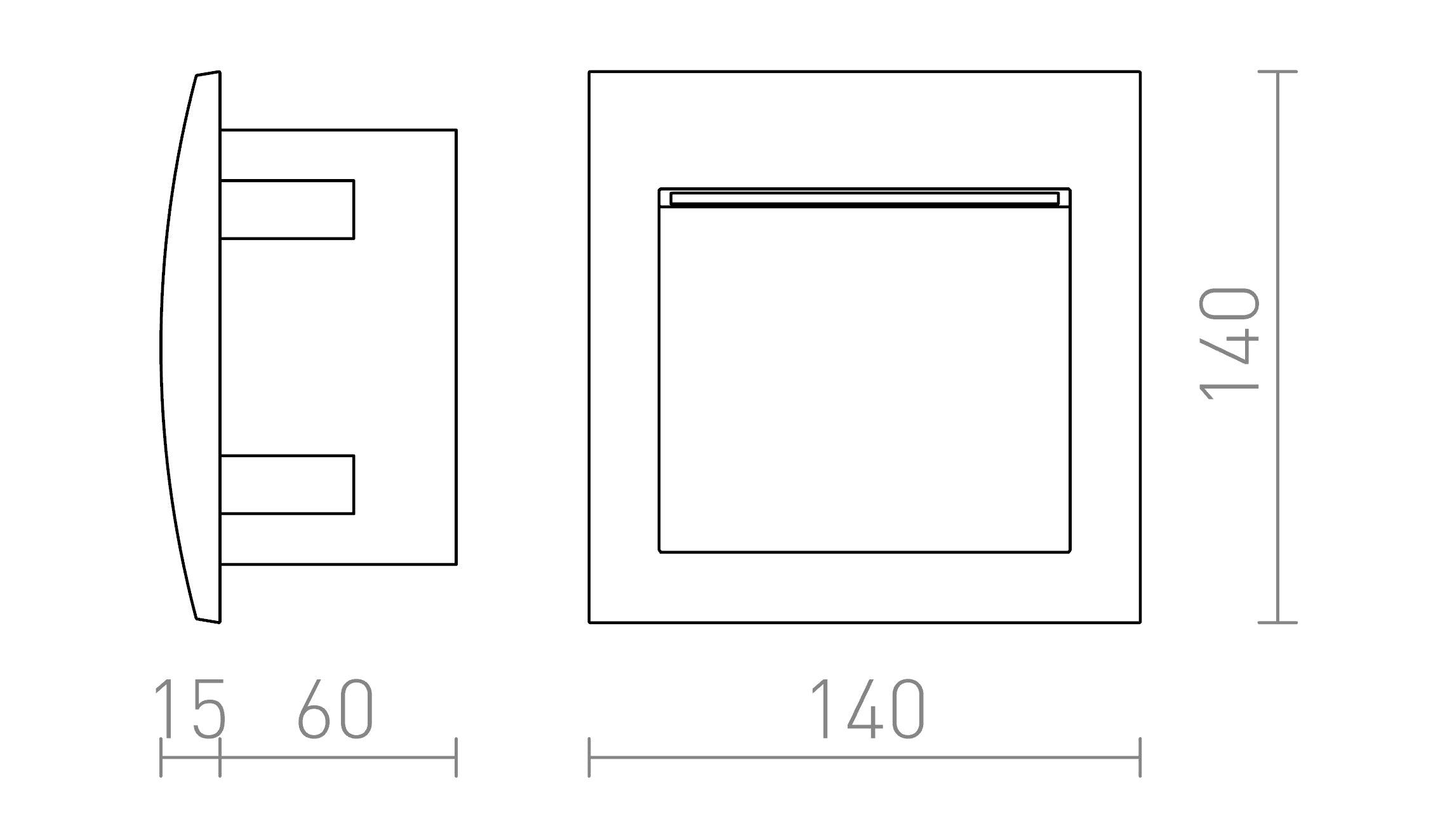 GORDIQ M încastrat lampă - Product sketch