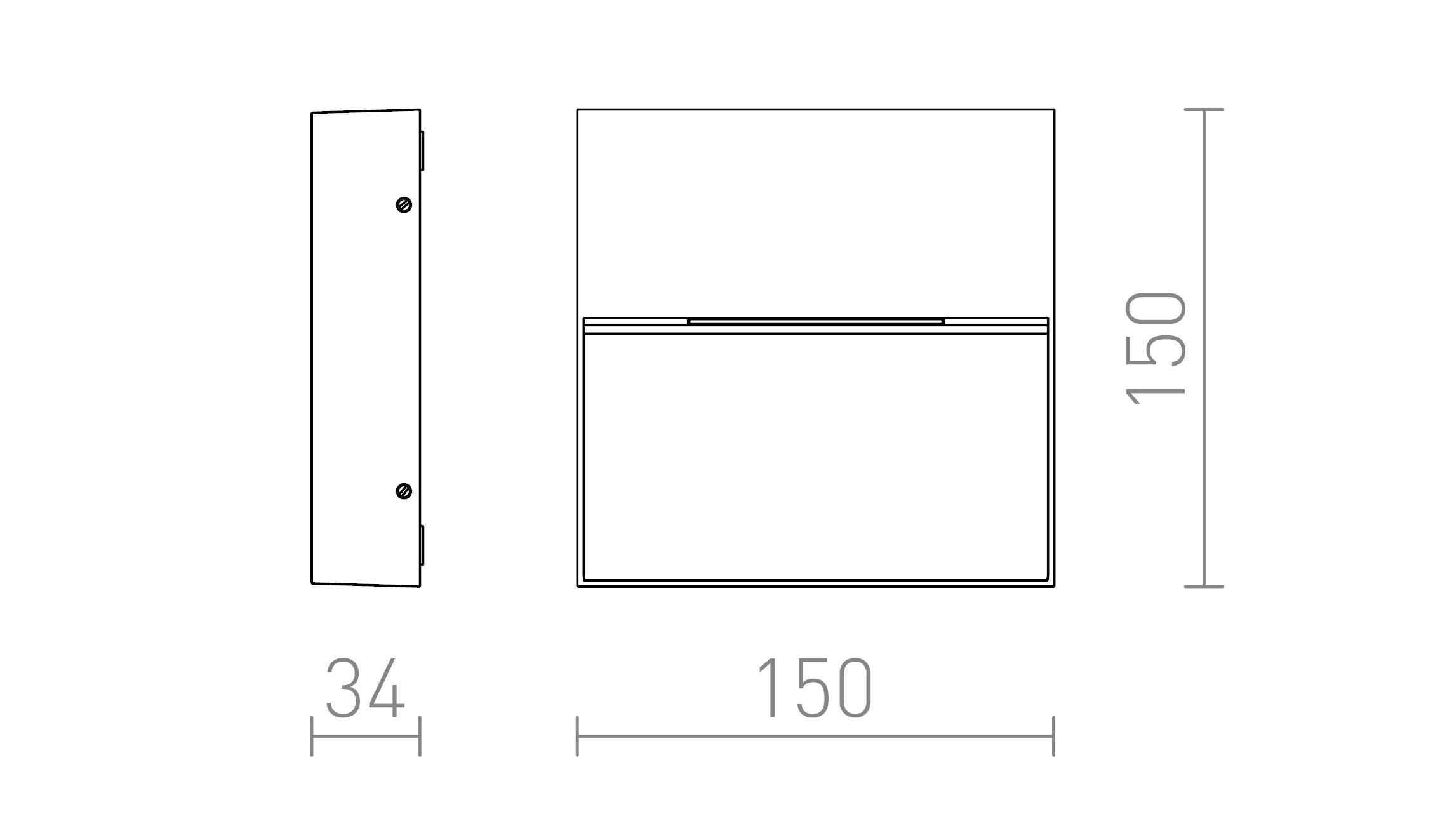 AQILA SQ nástenná lampa - Product sketch