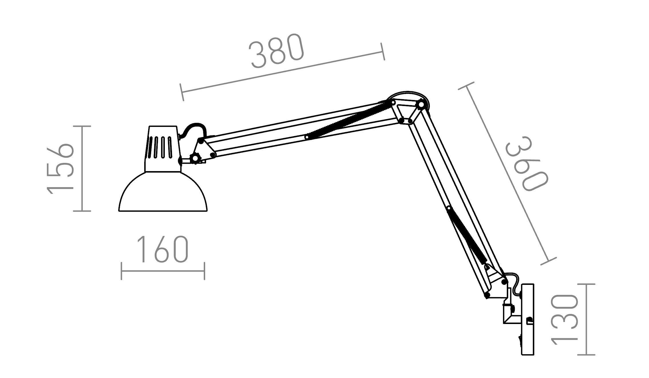 ANTE de perete lampă - Product sketch