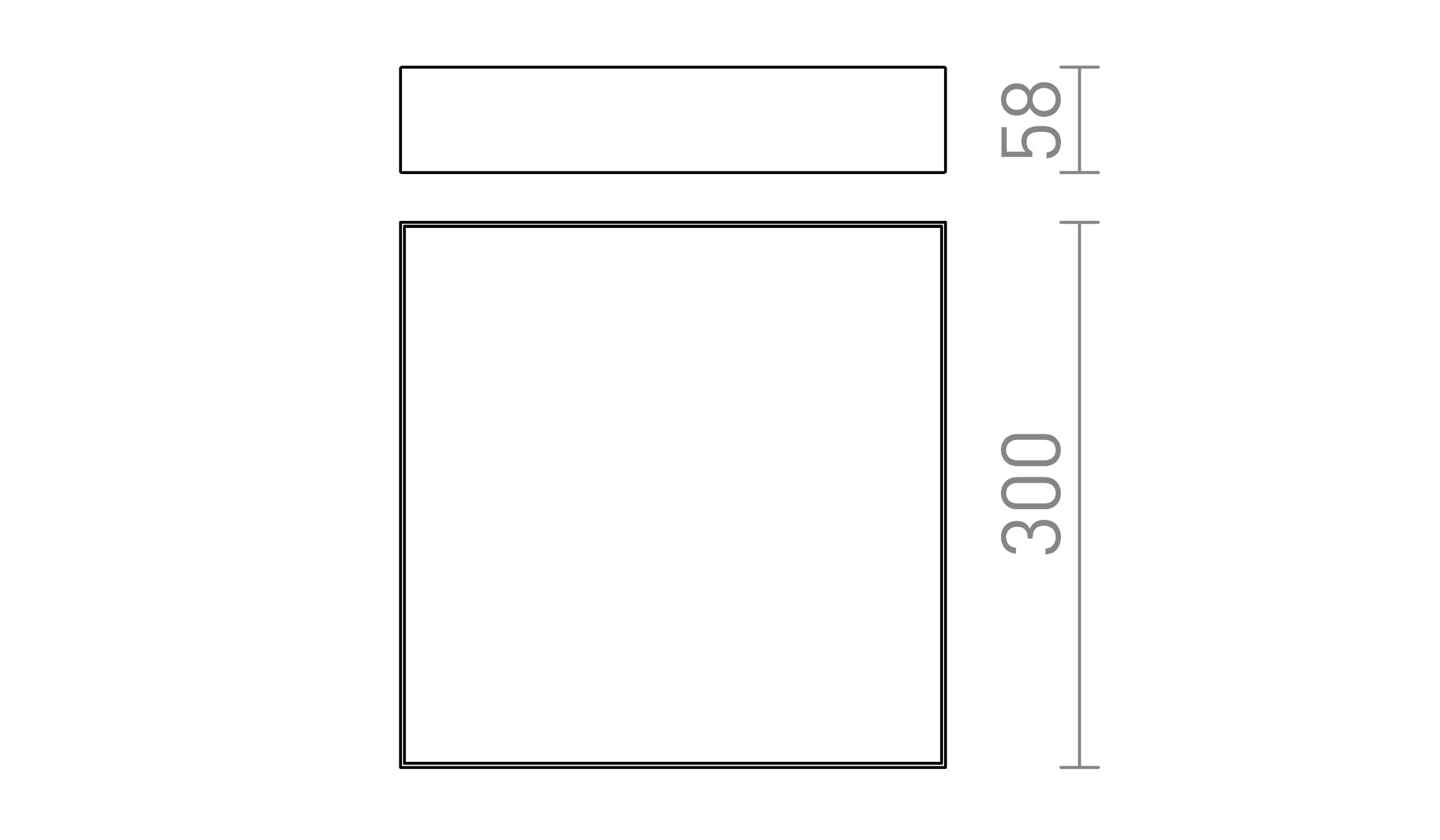 LARISA SQ 30 katto lamppu - Product sketch