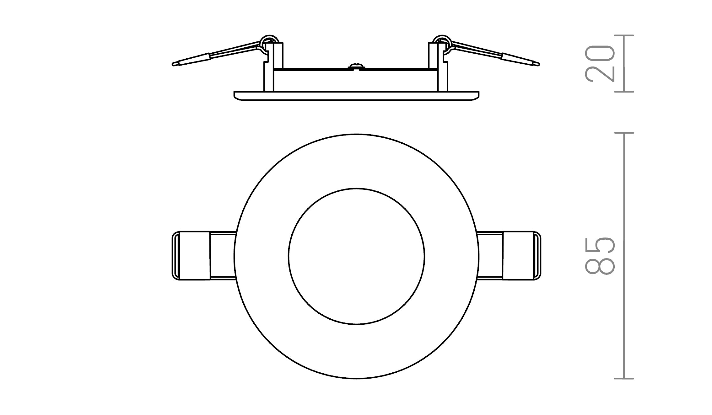SOCORRO R 85 encastrable lampe - Product sketch
