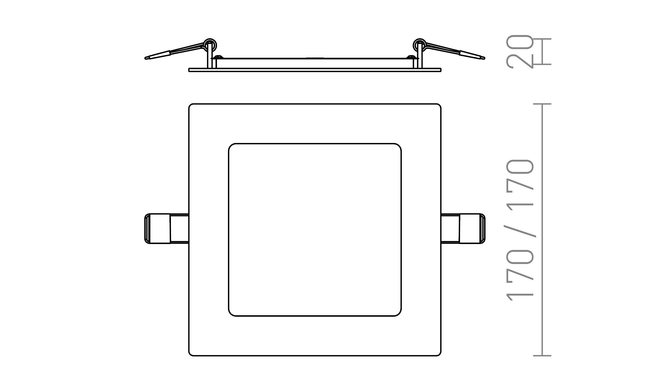 SOCORRO SQ 170 upotettu lamppu - Product sketch
