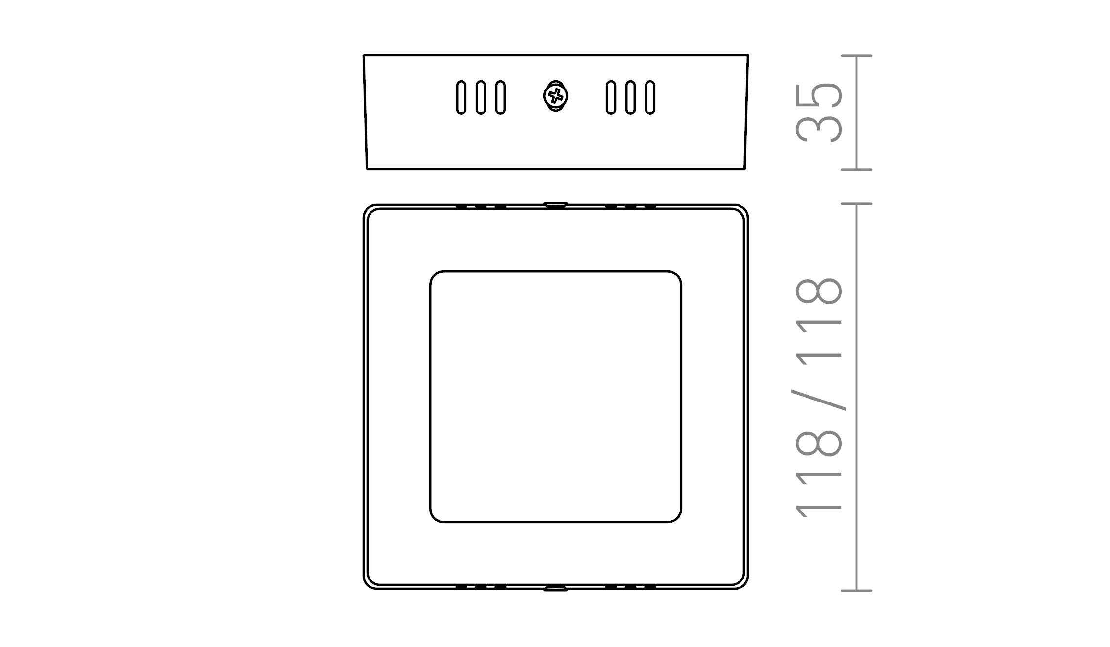 SOCORRO SQ 120 повърхностен монтаж лампа - Product sketch