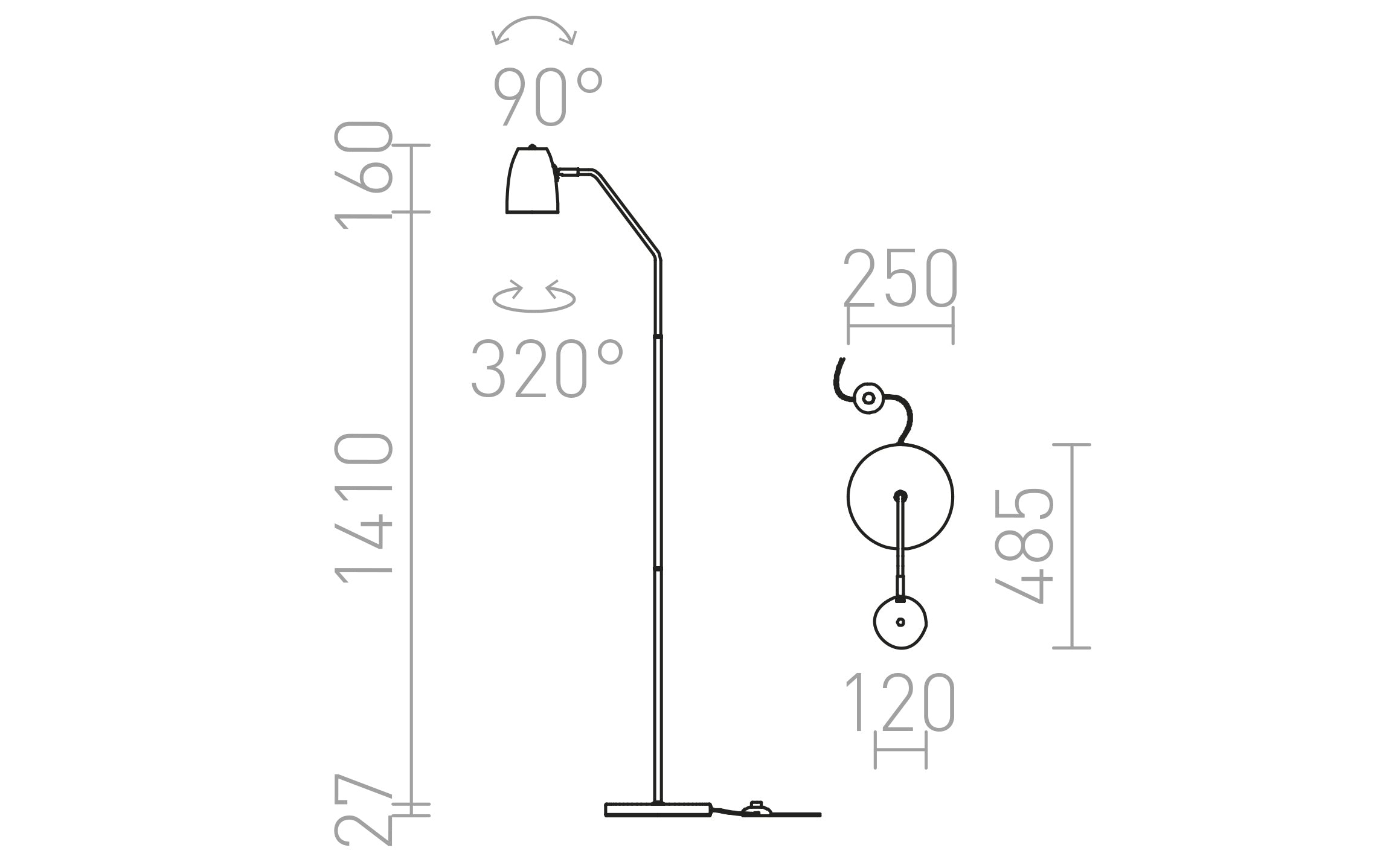PRAGMA staande lamp lamp - Product sketch