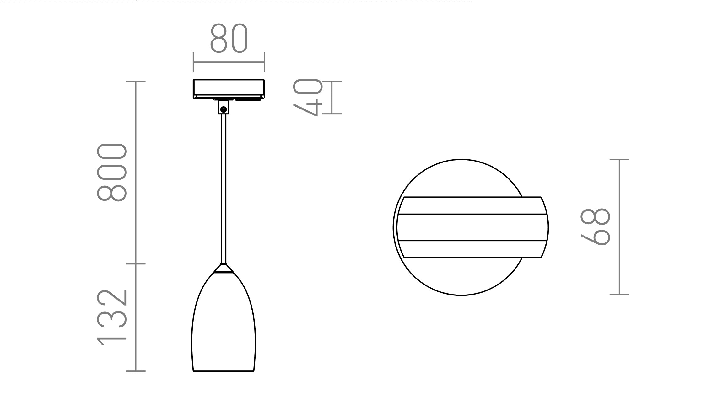 BABADES do szyny 1-faz - Product sketch