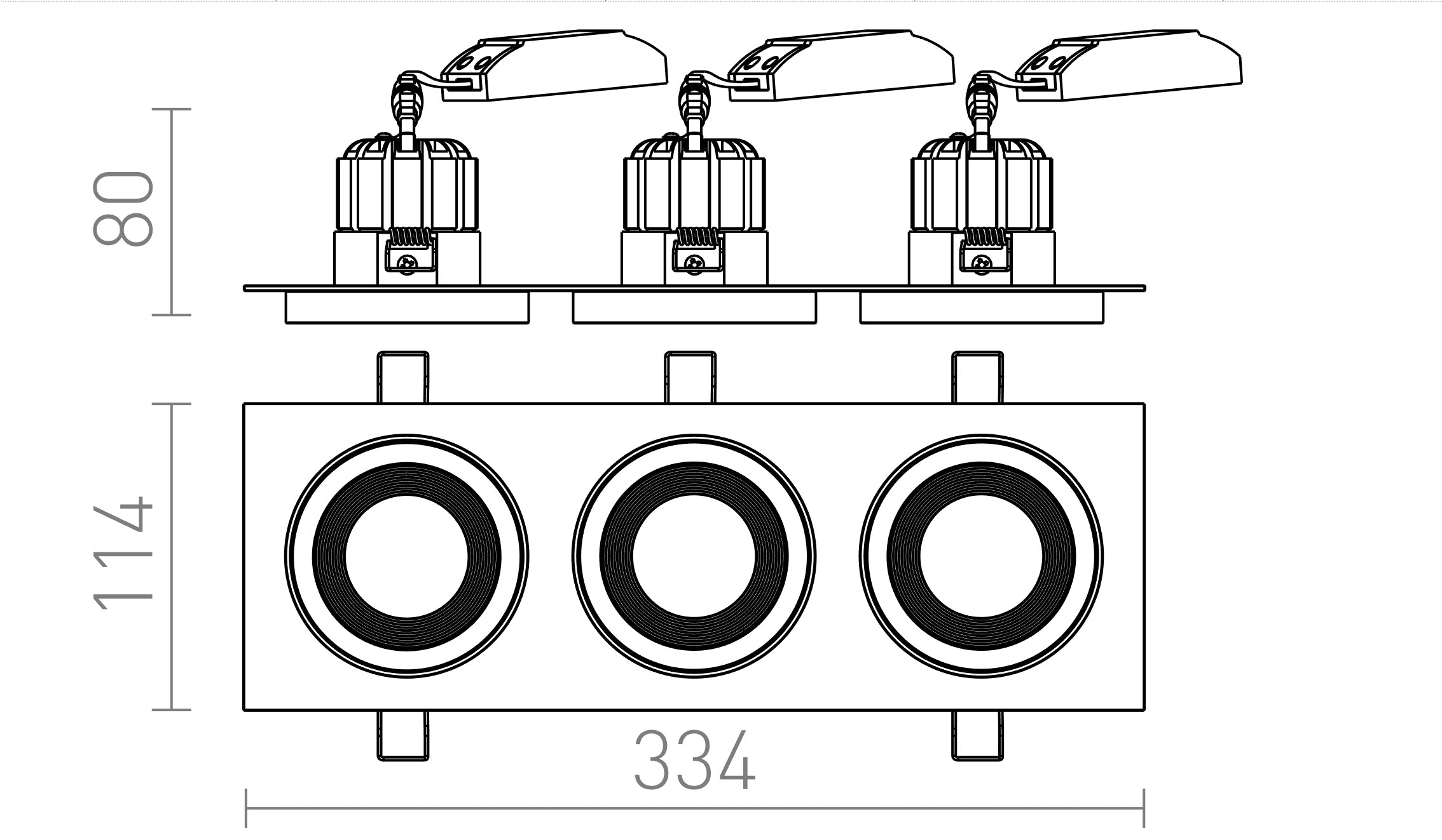SHARM SQ III wpuszczana lampa - Product sketch