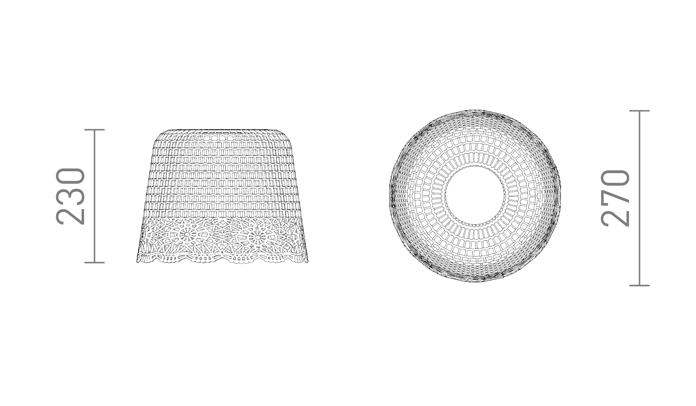 DAISY pantalla para colgante - Product sketch