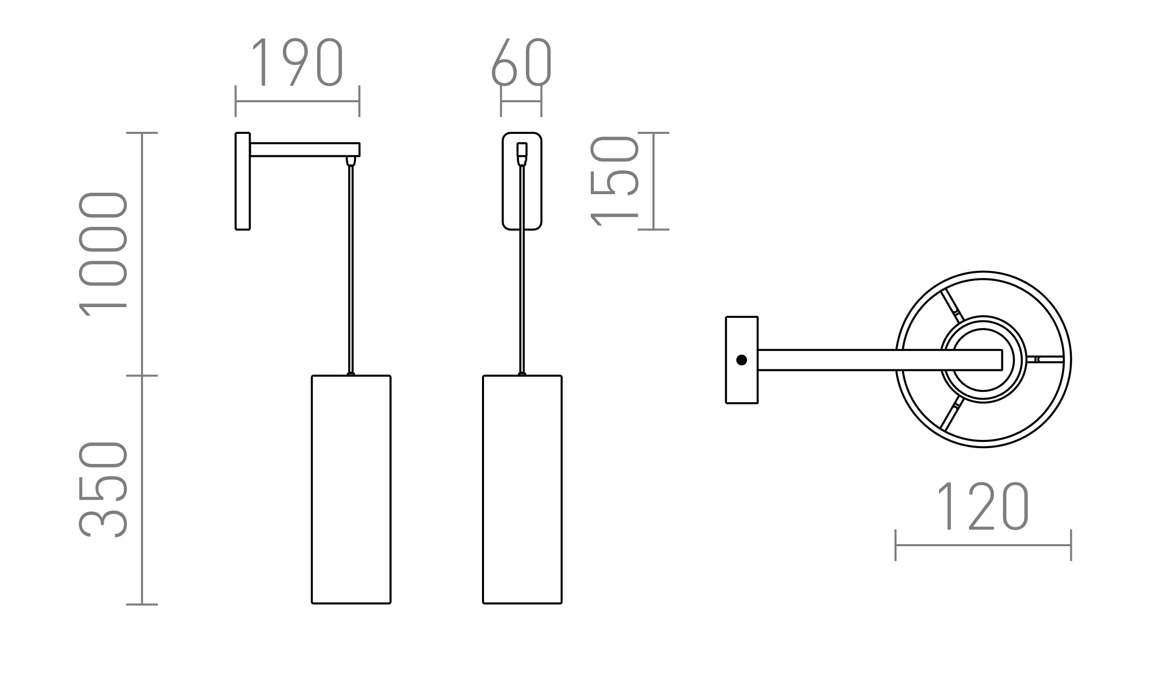 HUDSON wandlamp lamp - Product sketch