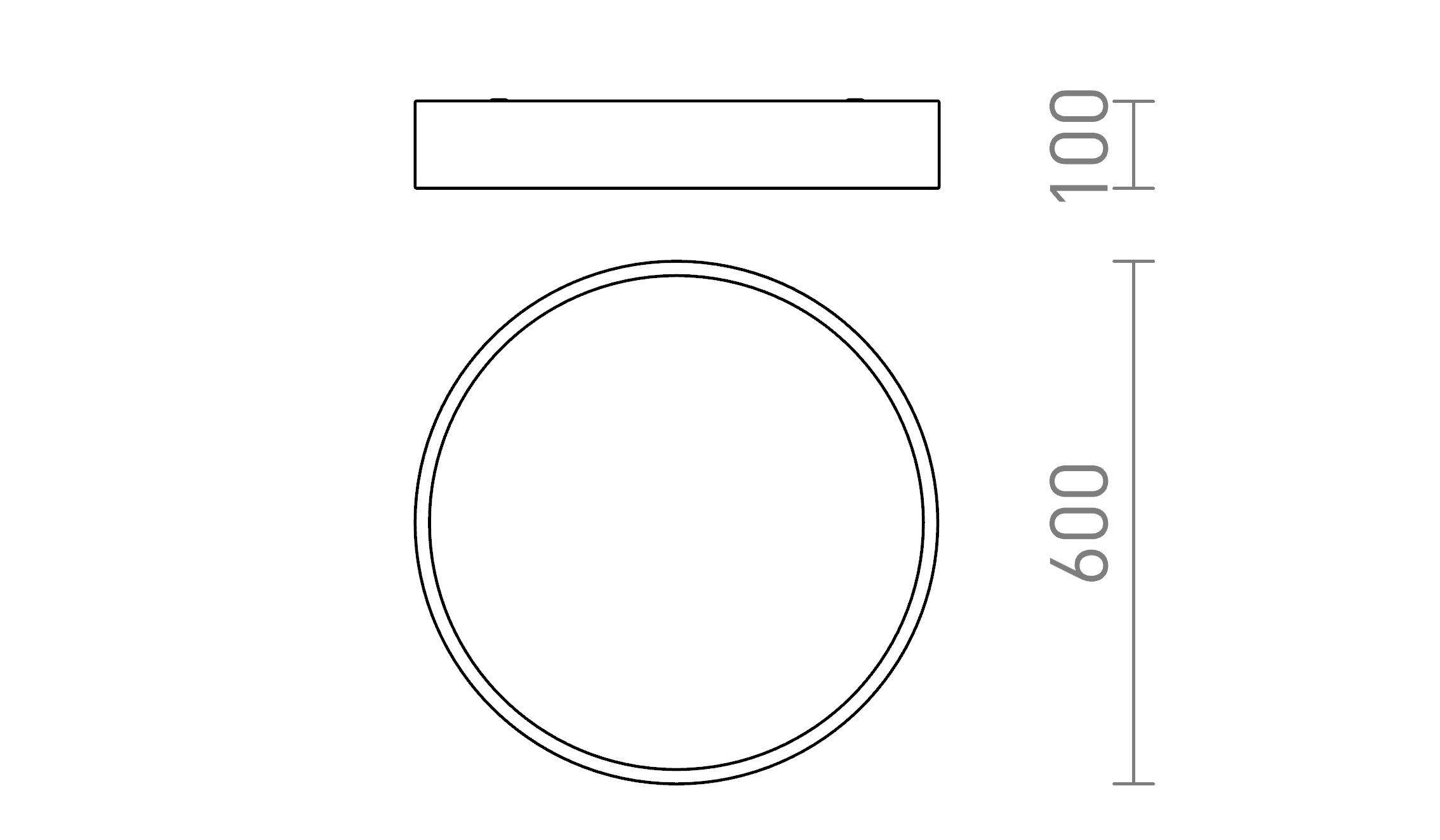 MEZZO 60 DIMM teto lâmpada - Product sketch