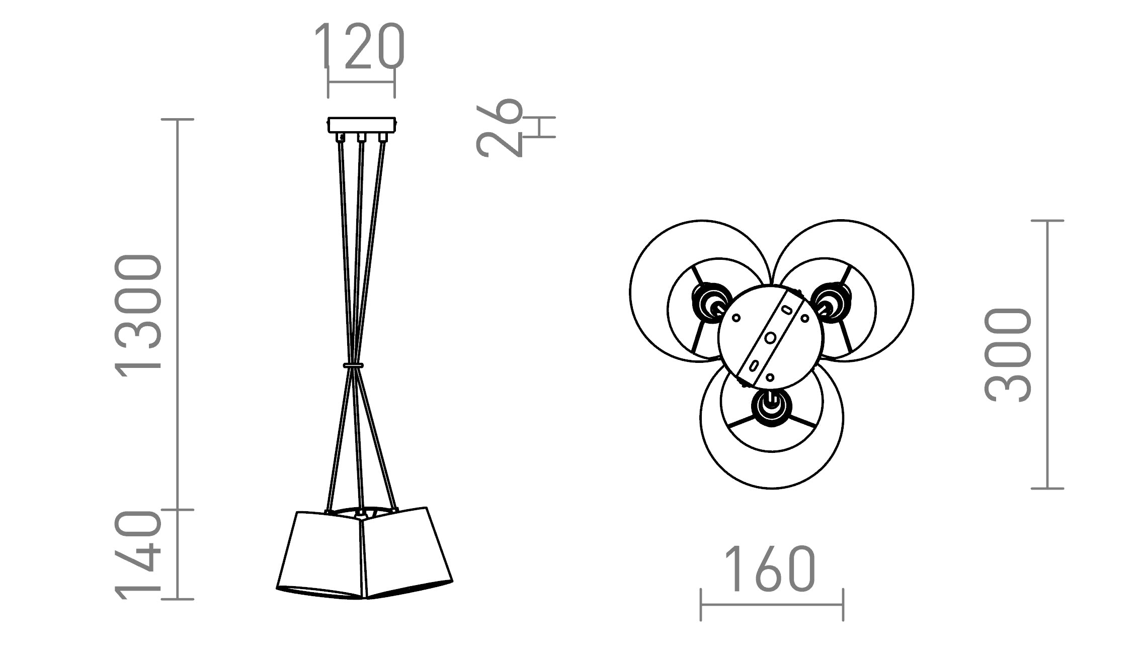 NANCY III hanglamp lamp - Product sketch