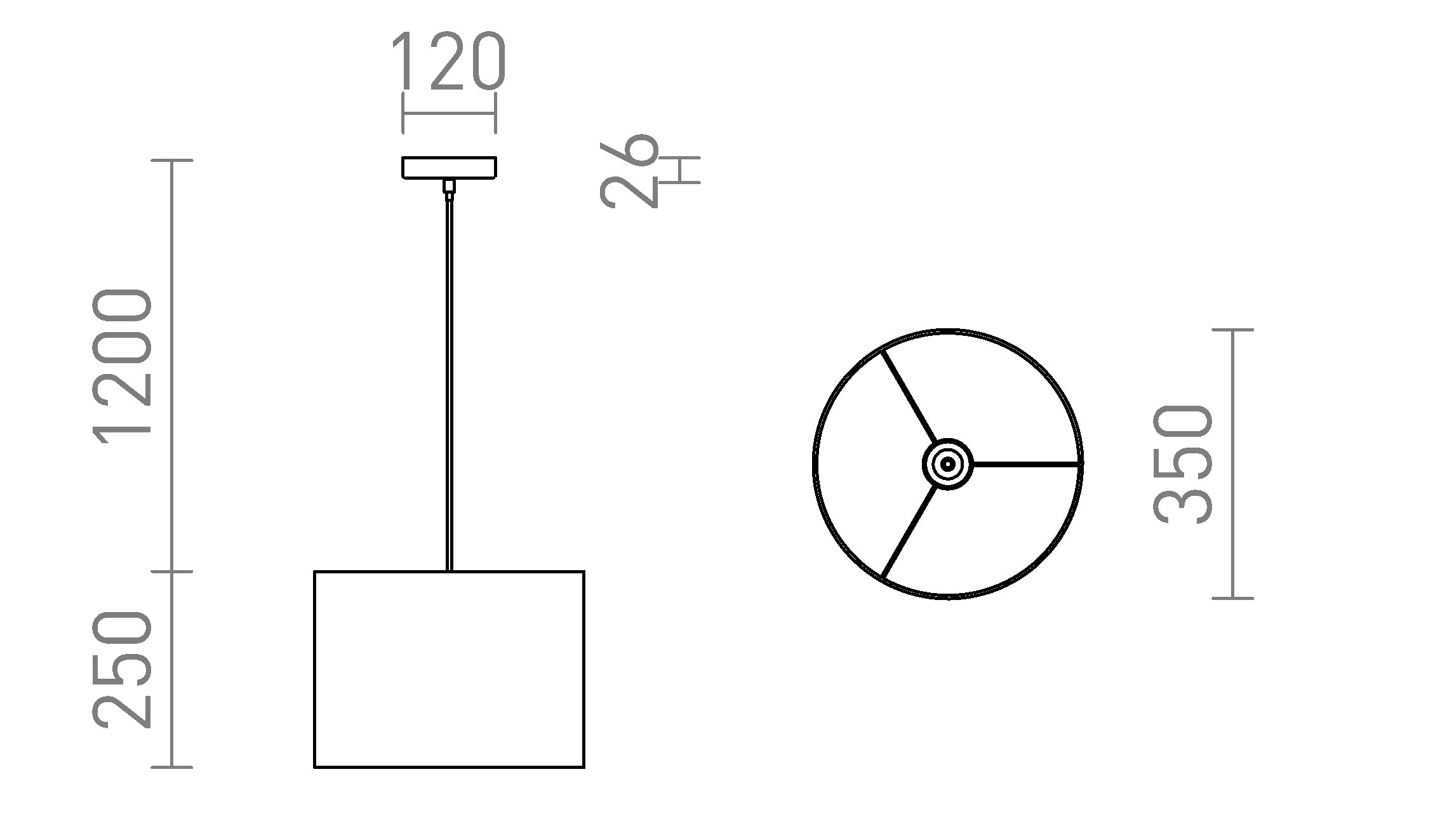 FANCY 35/25 hanglamp lamp - Product sketch