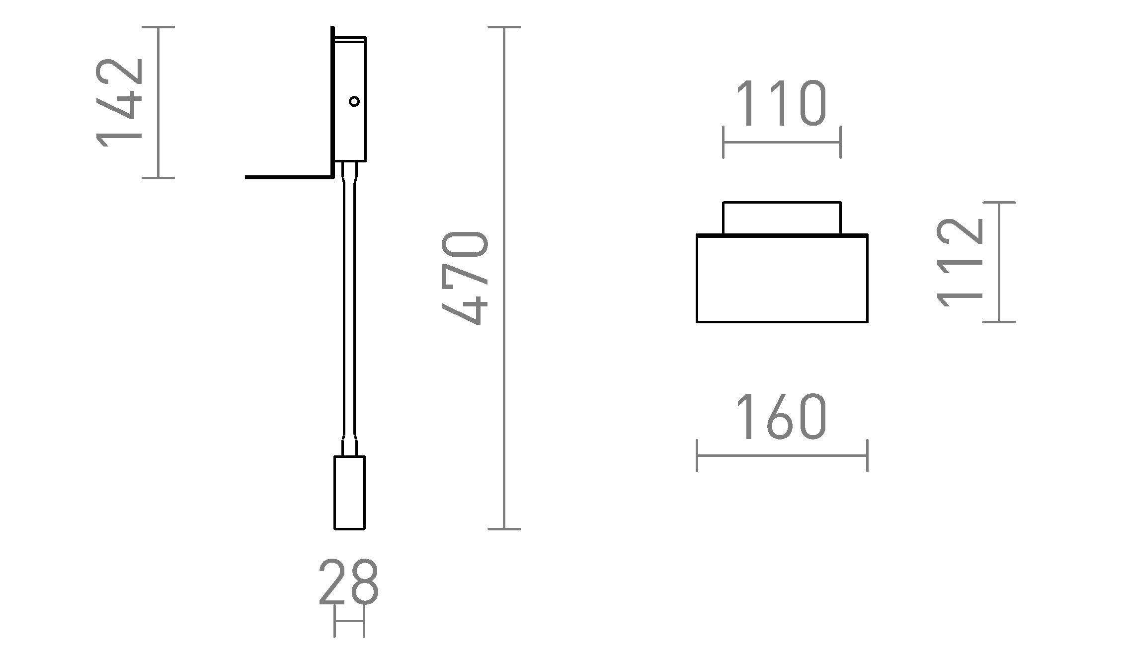 ROSTAM na parede com USB - Product sketch