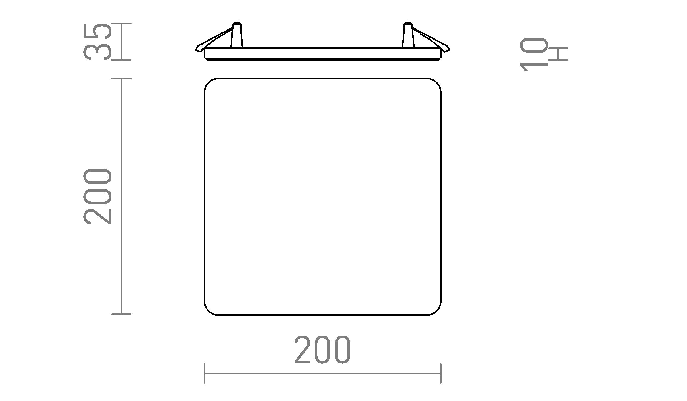 BJORK SQ 20 inbouwlamp lamp - Product sketch