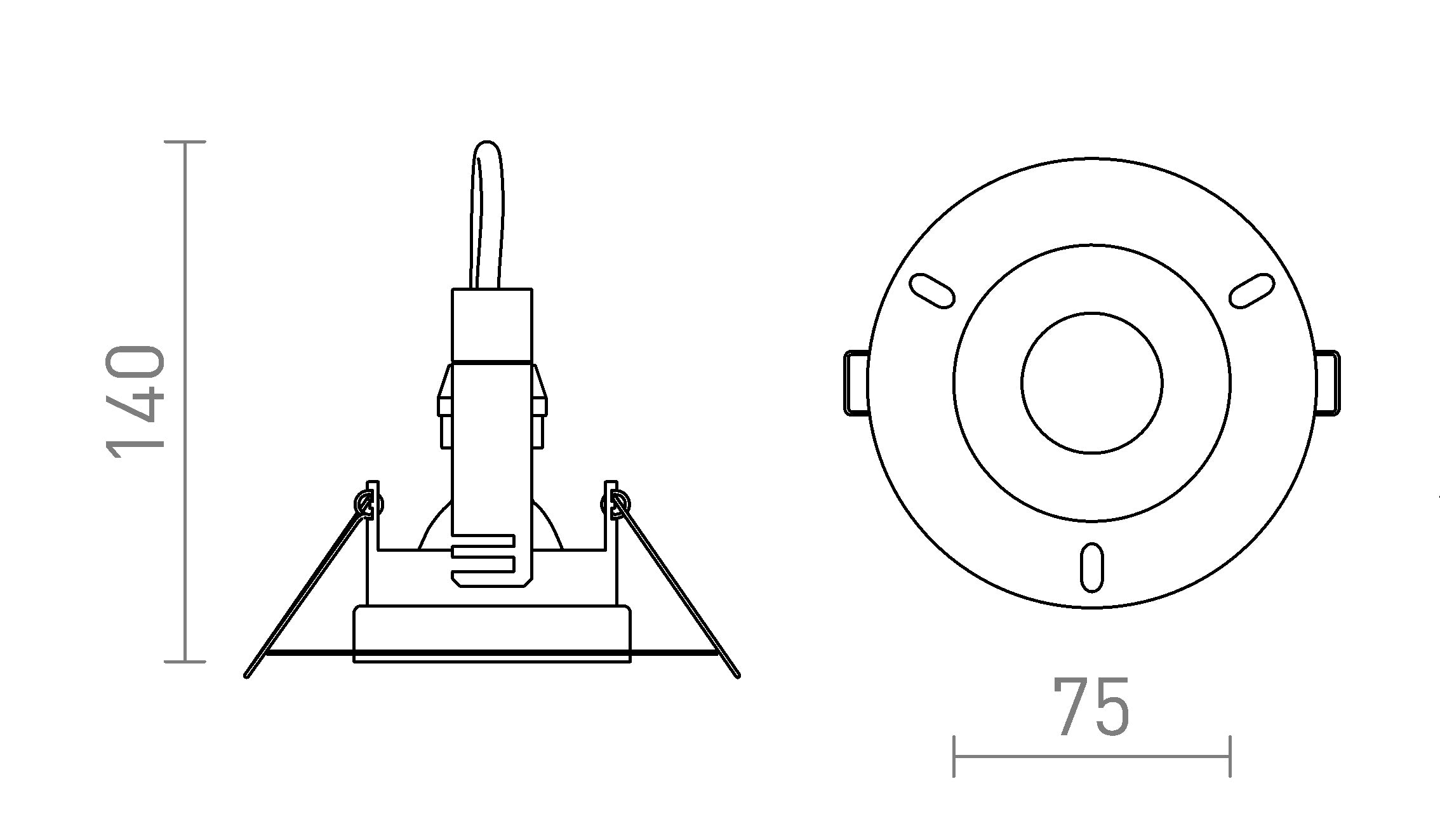 BRAN empotrado lámpara - Product sketch