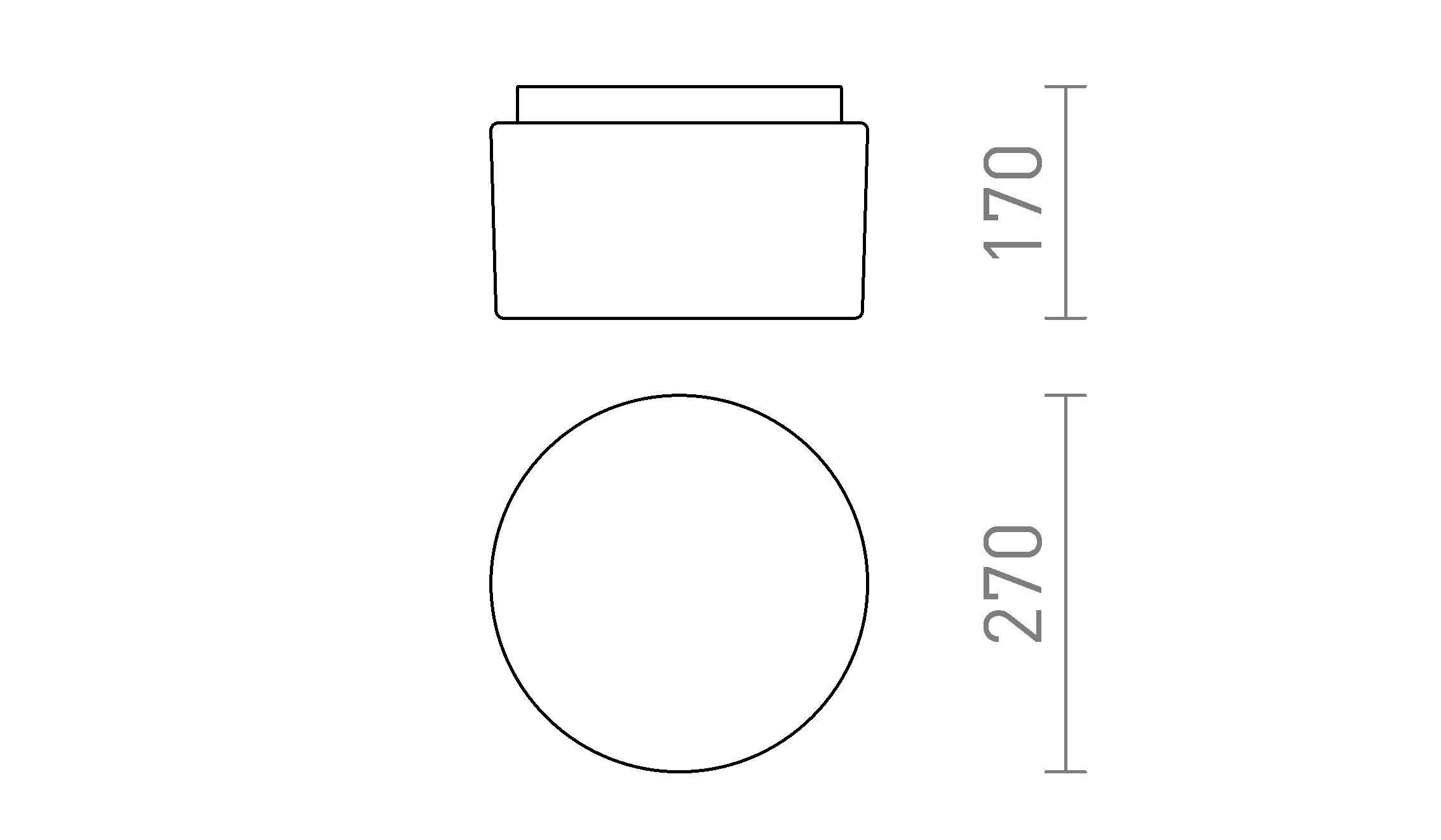 ARANA R 27 de tavan lampă - Product sketch