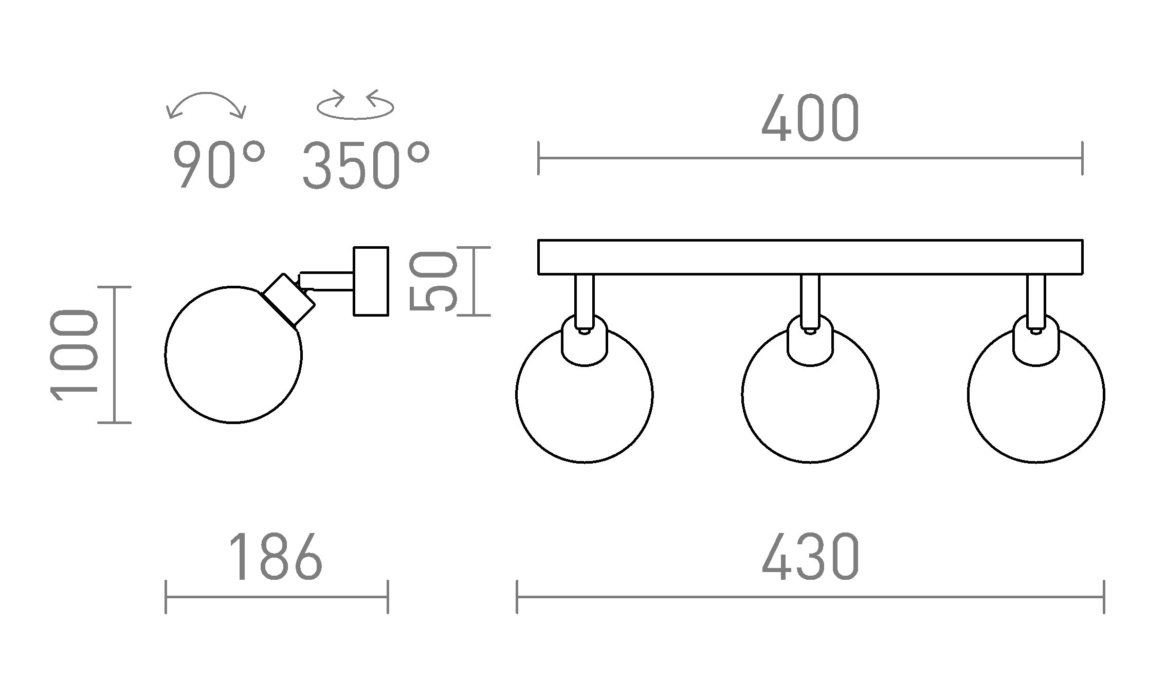 BOLLY III de superfície lâmpada - Product sketch