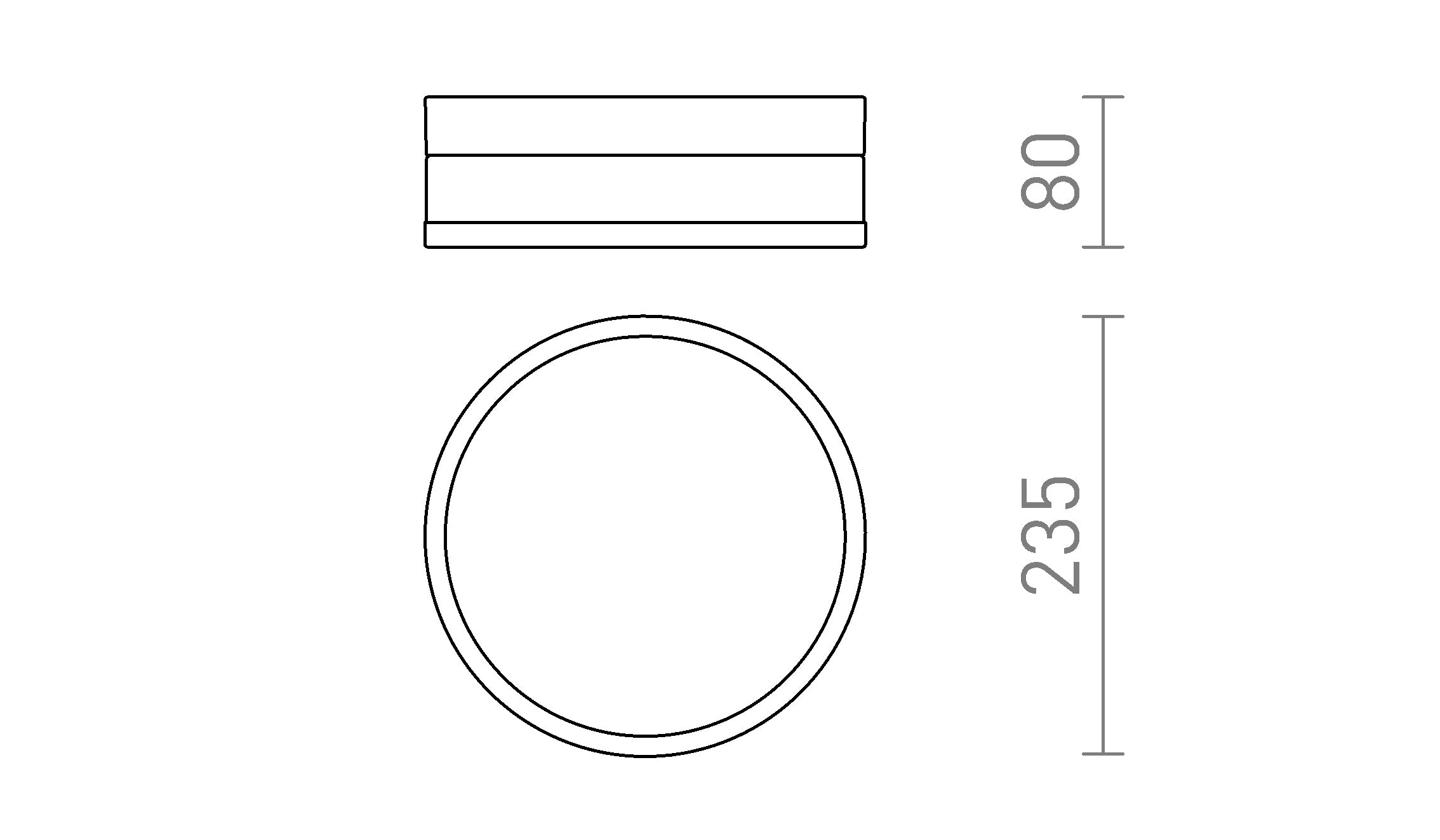 CIRA LED 23 tak lampa - Product sketch