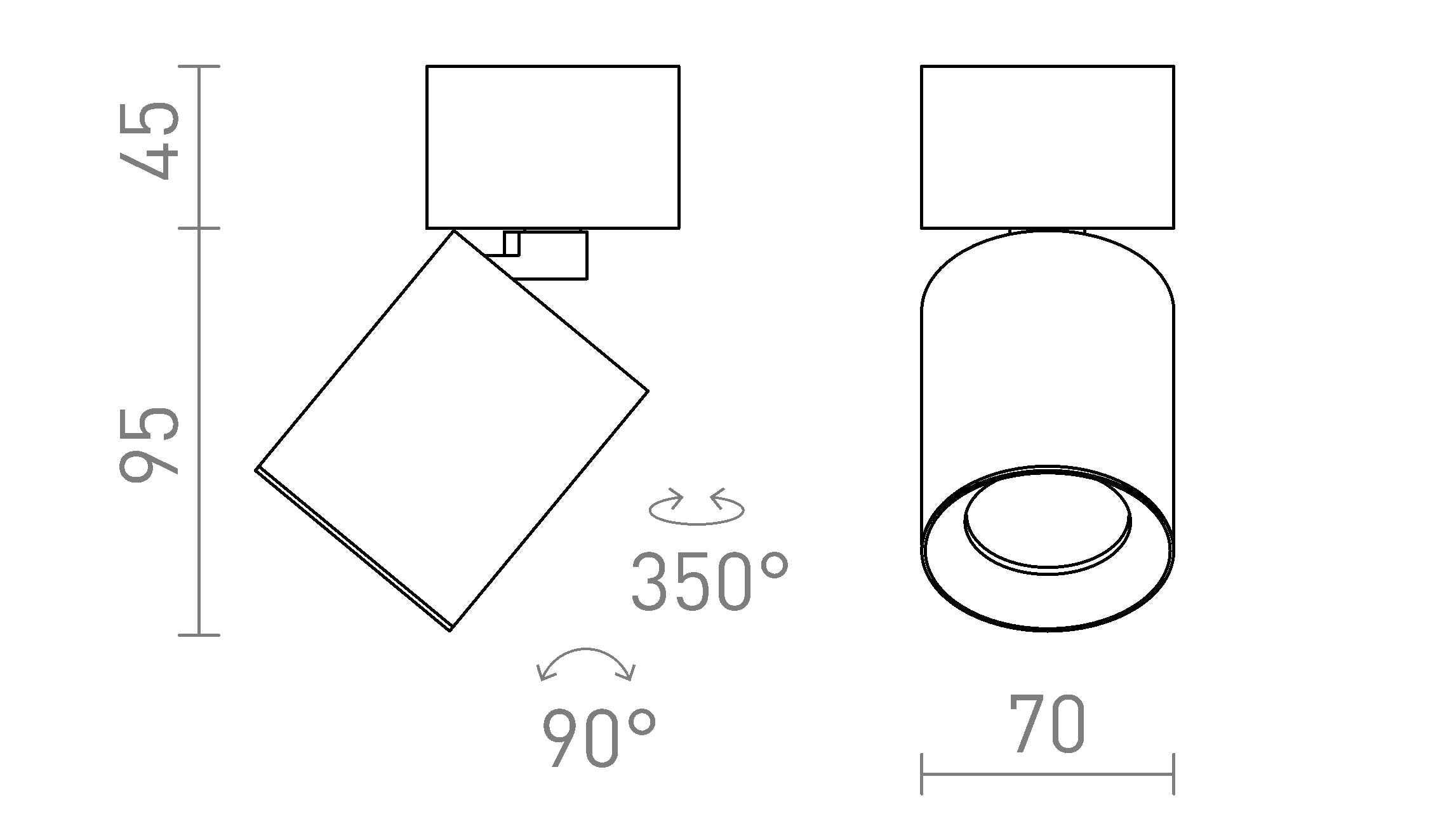 DARIO plafonnier lampe - Product sketch