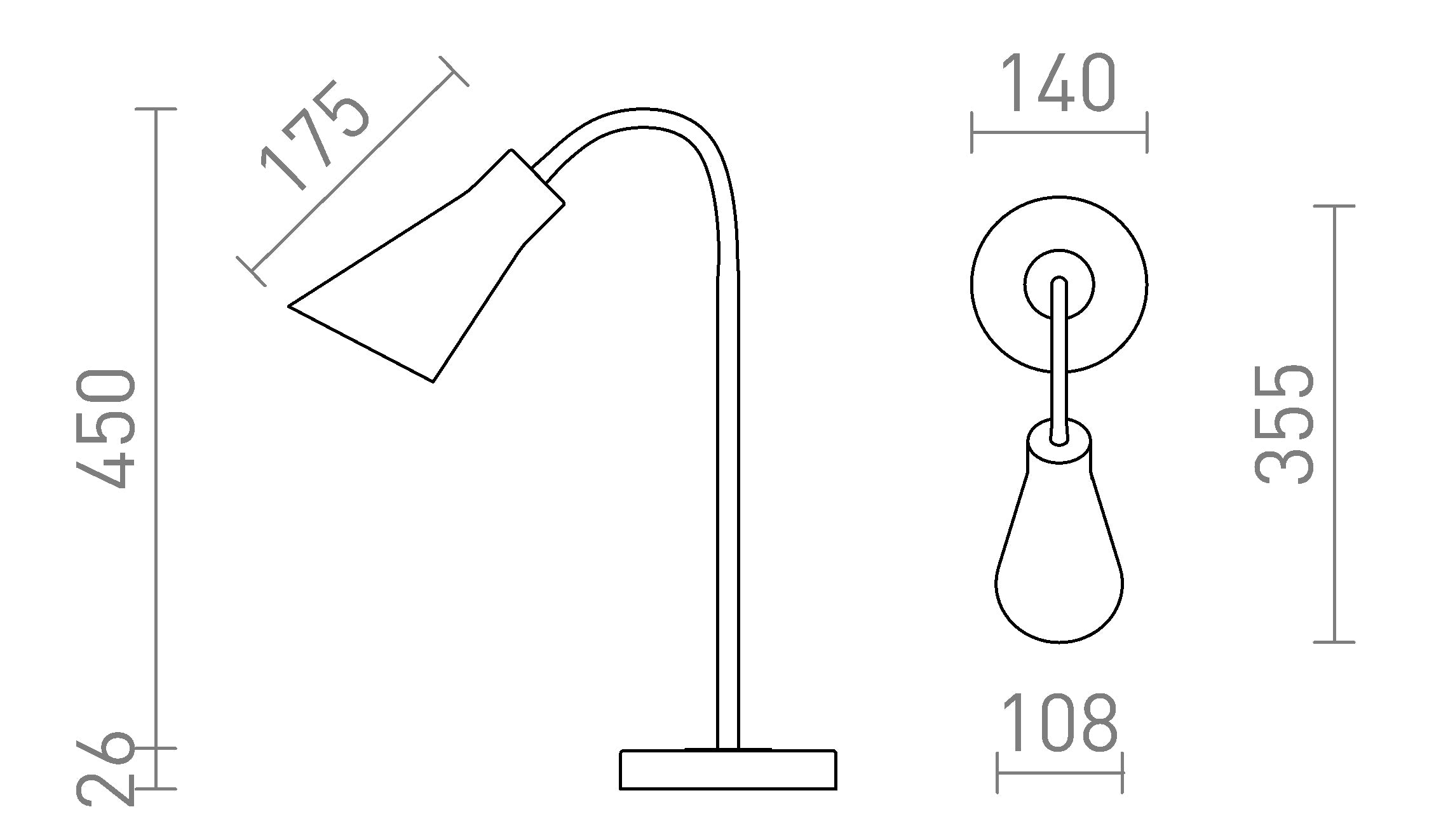 ANIKA stolna lampa - Product sketch