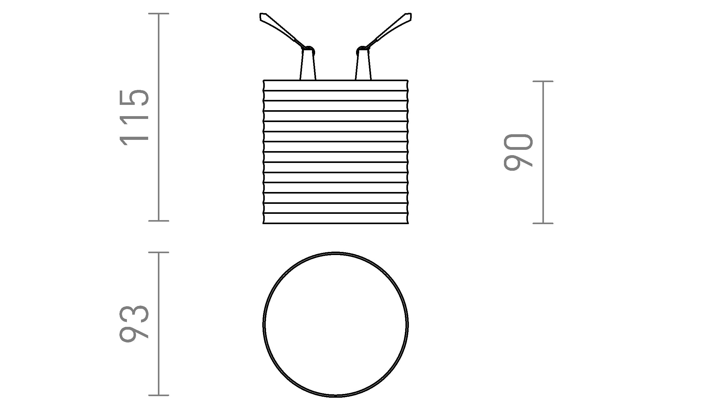 MARENGA RR4 90 χωνευτό λαμπτήρας - Product sketch