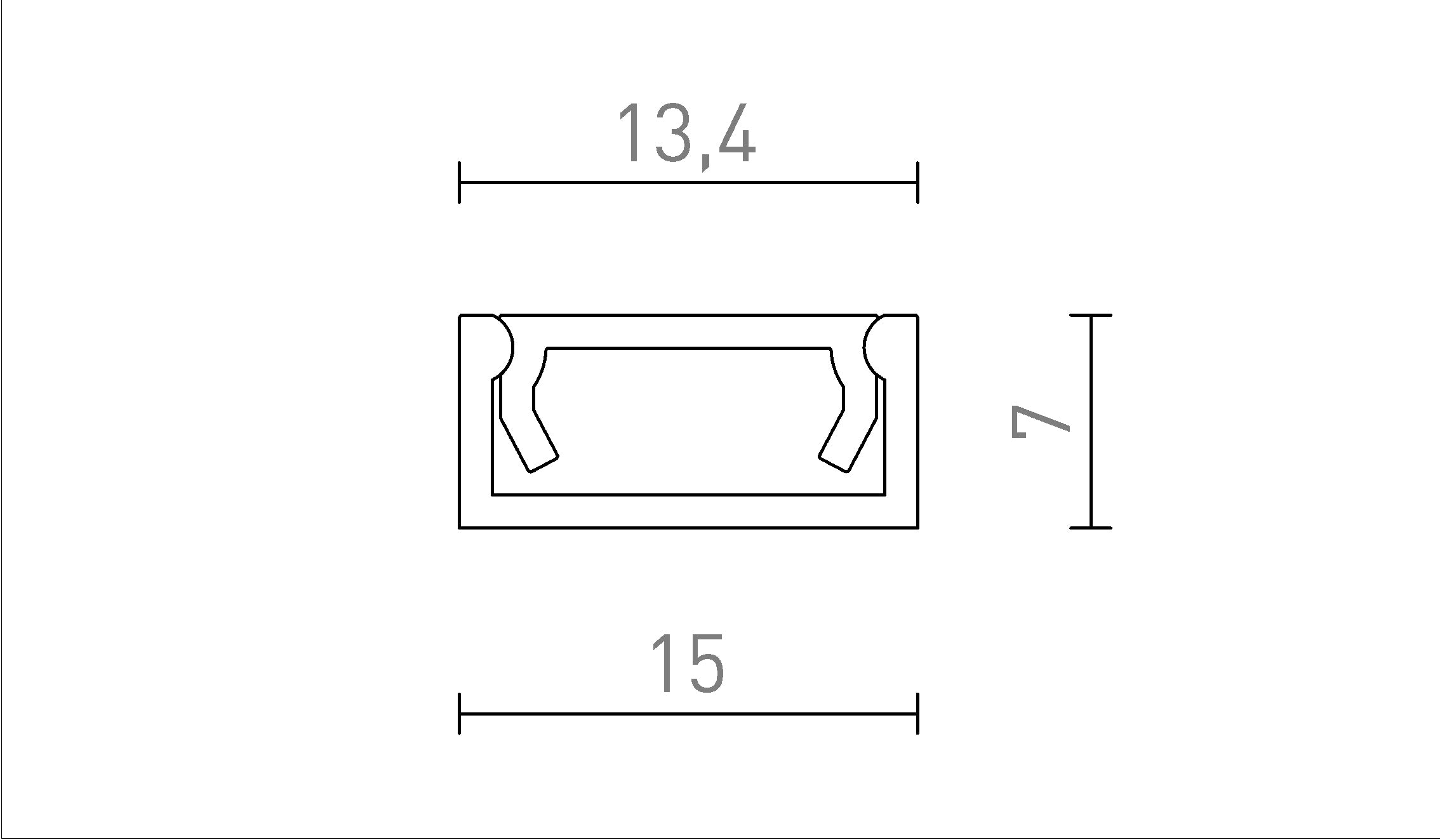 LED PROFILE G 1m aggiunto - Product sketch
