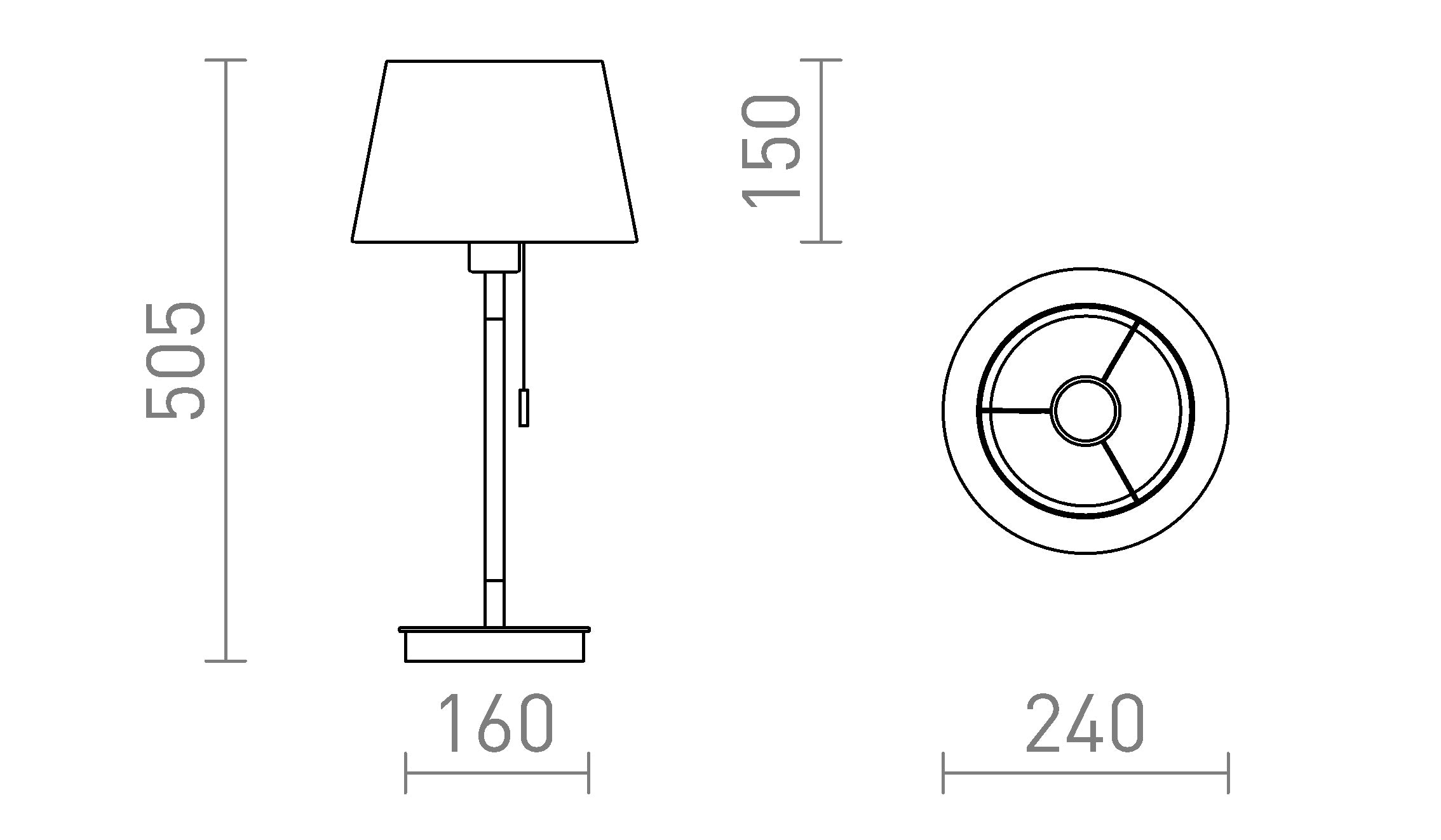 KEITH/ALVIS 24 bordlampa med USB - Product sketch