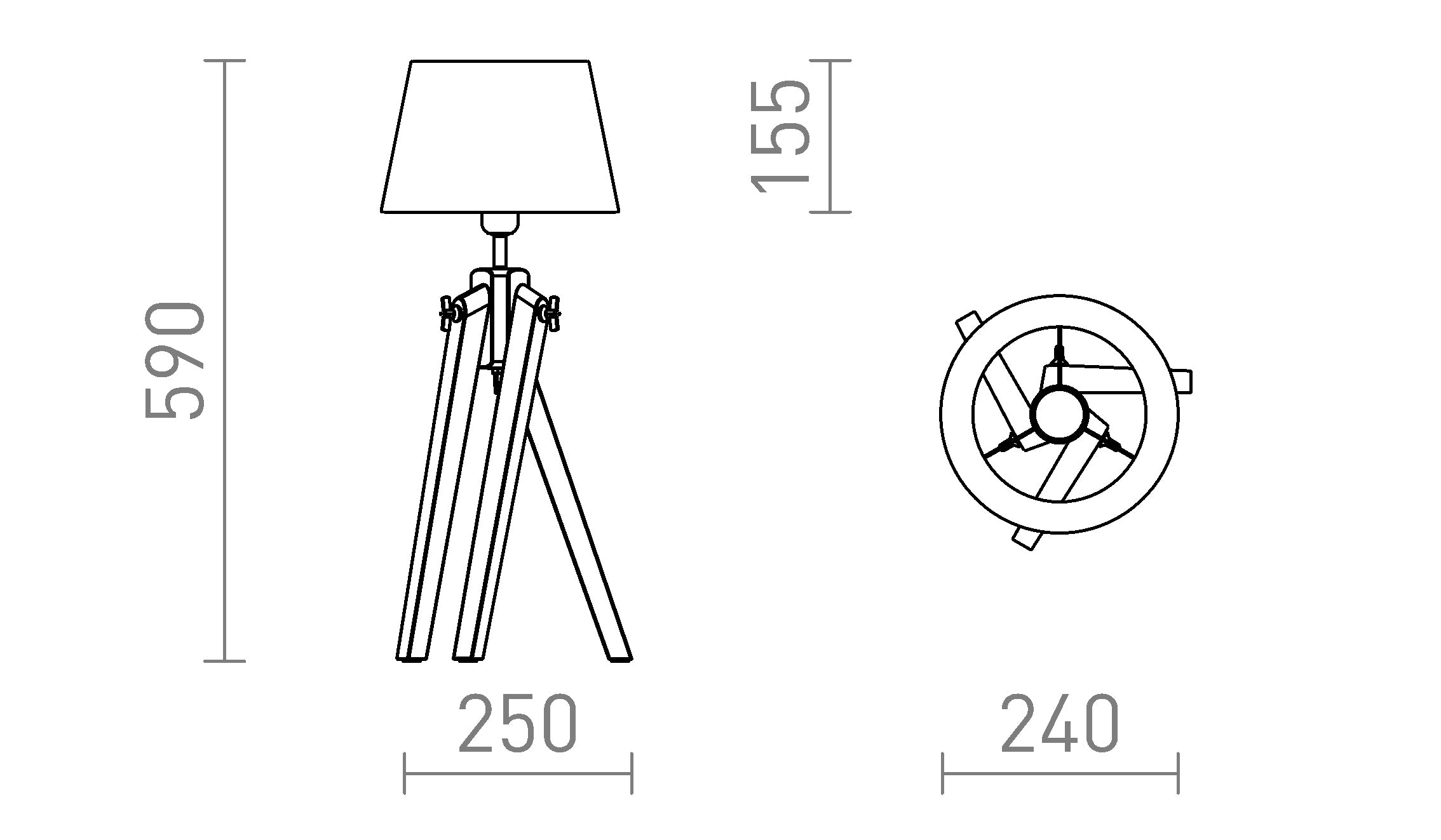 AMBITUS/ALVIS 24 pöytävalaisin lamppu - Product sketch