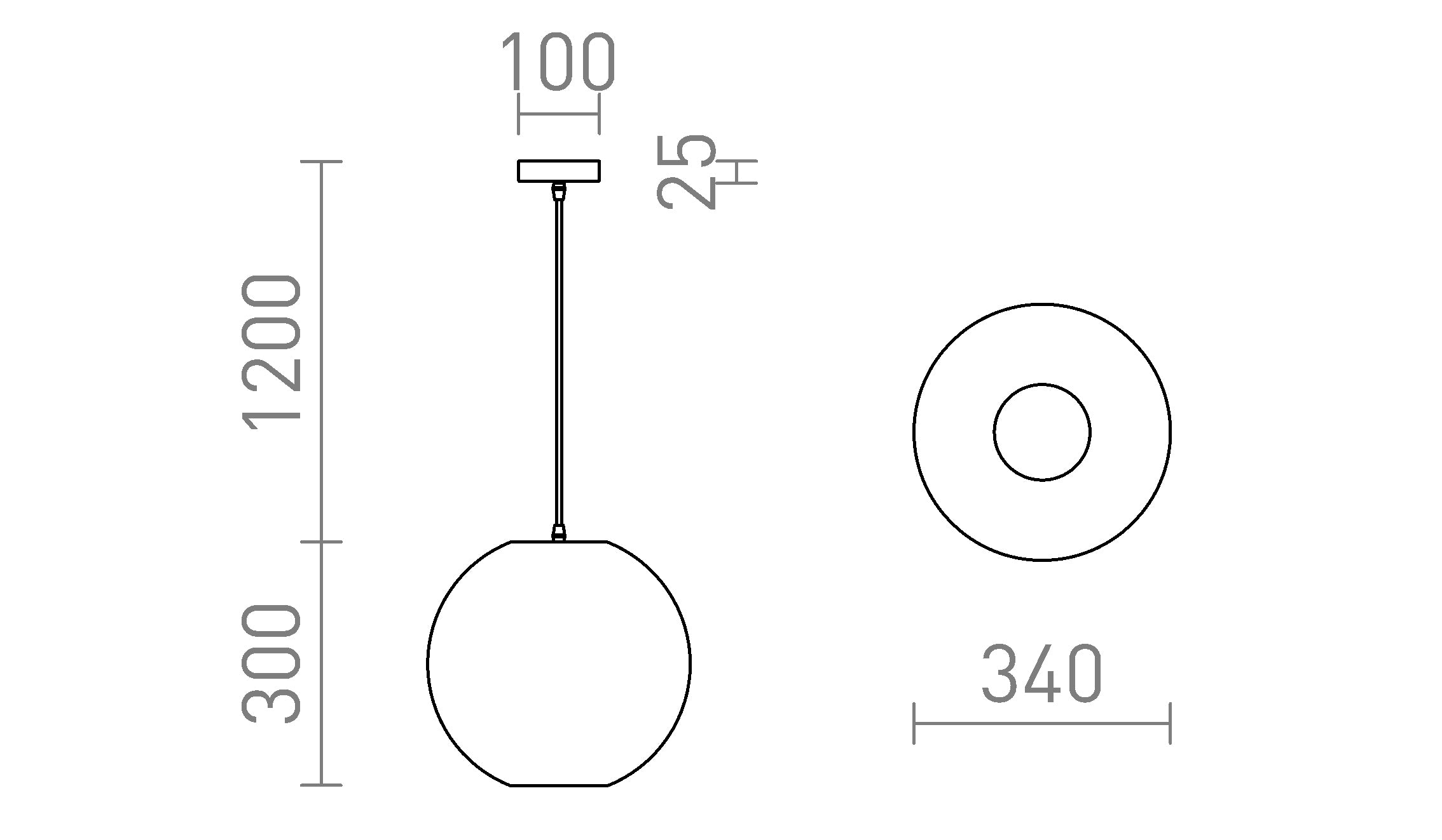 COSIR 34 hanglamp lamp - Product sketch