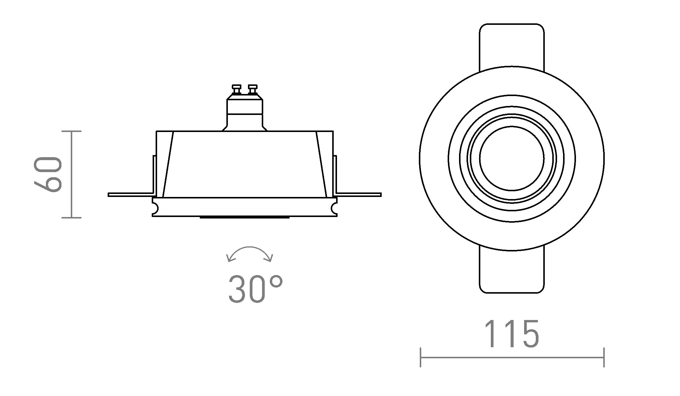 DAYTONA directional lamp - Product sketch
