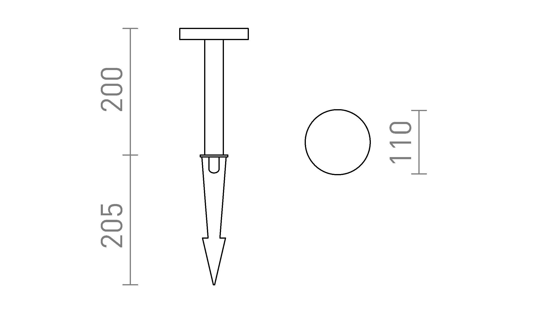 GEVALIA 20 com espigões lâmpada - Product sketch