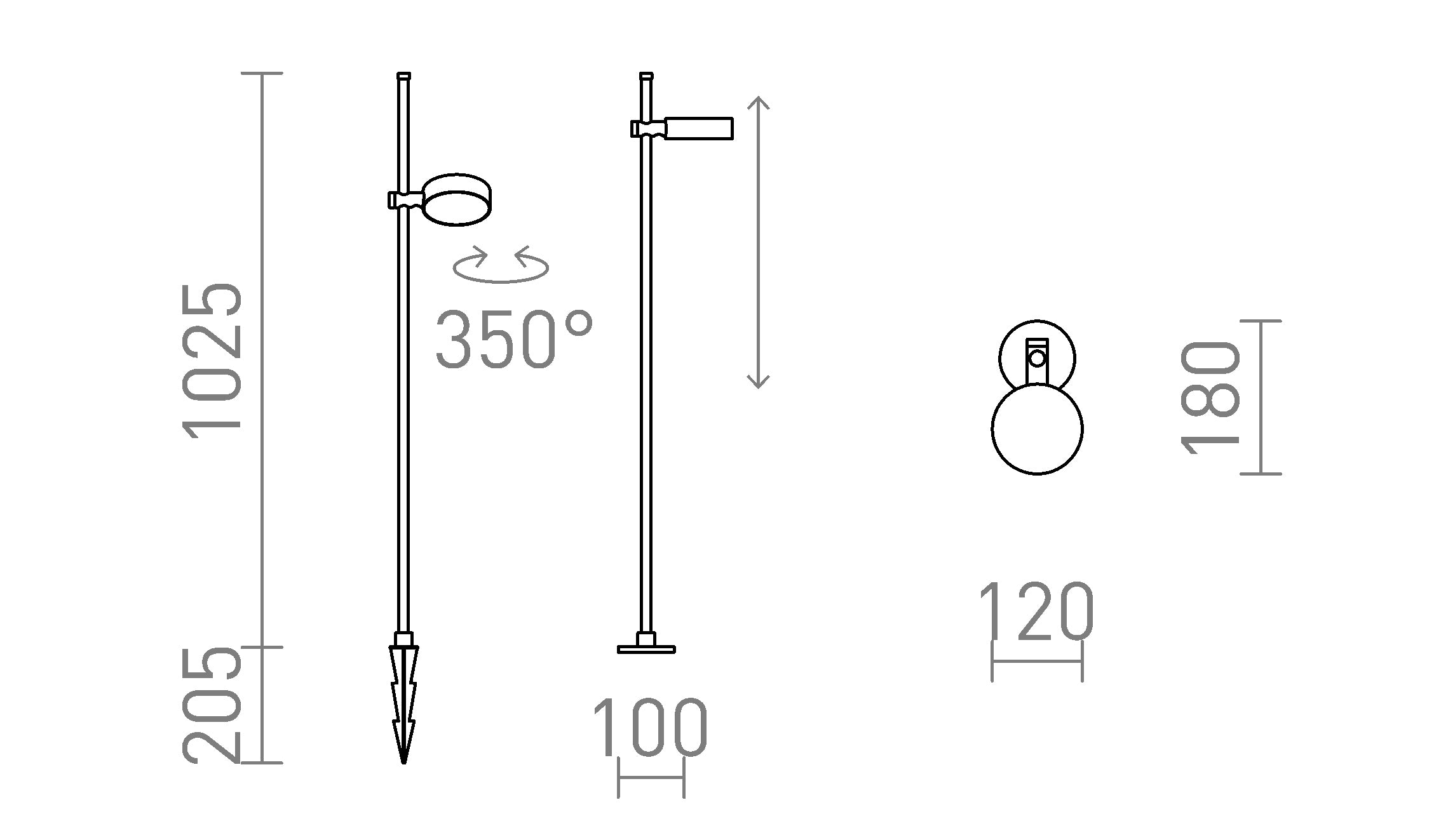 KATONA staande lamp / op grondpen lamp - Product sketch