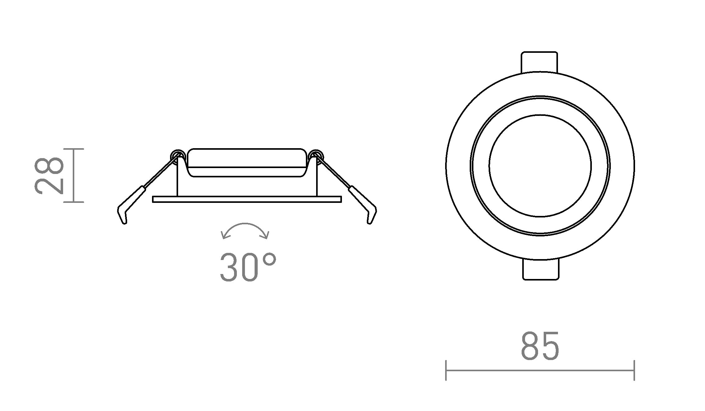 JADE DIMM TO WARM inbouwlamp lamp - Product sketch