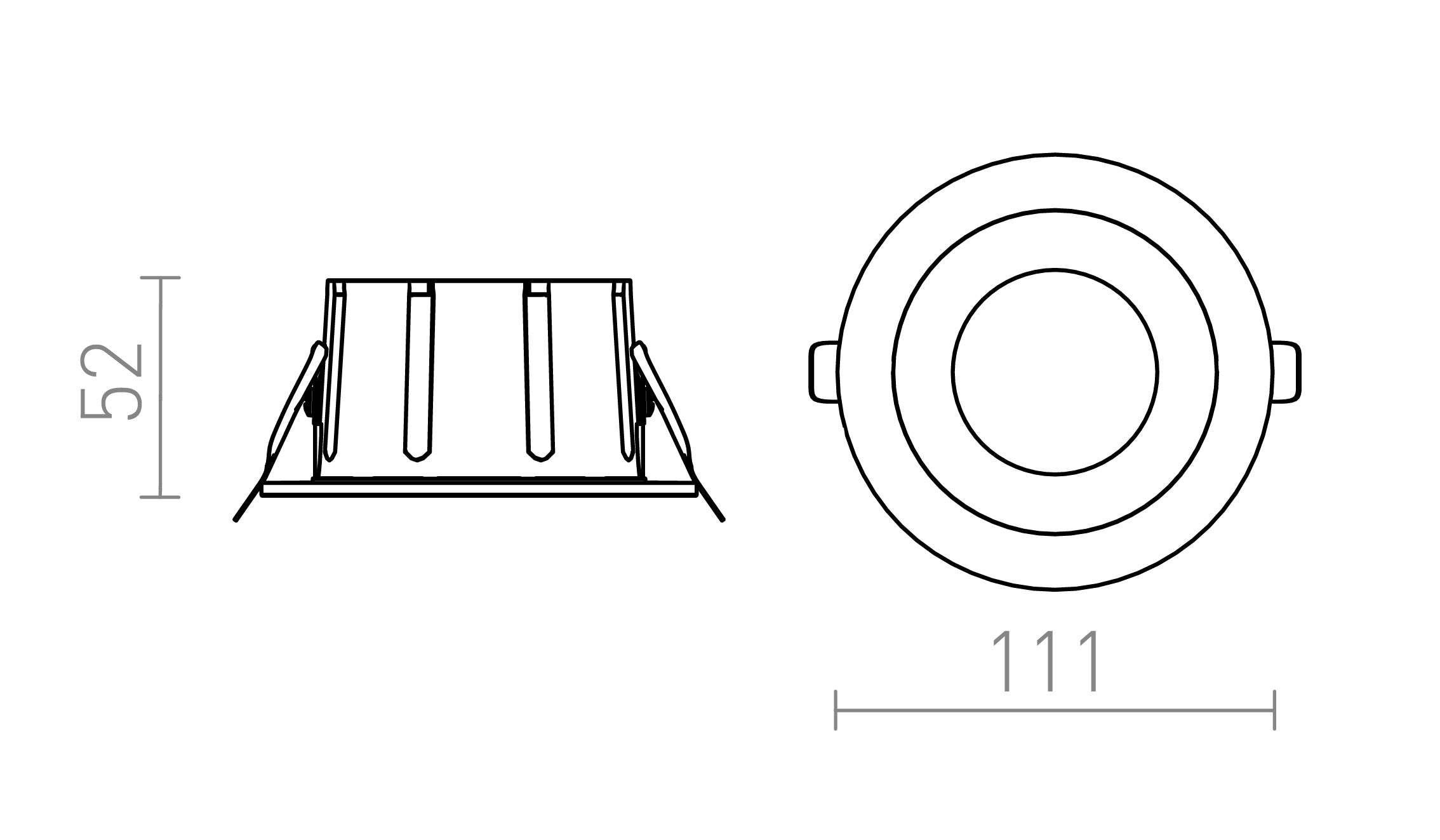 ANSEL upotettu lamppu - Product sketch