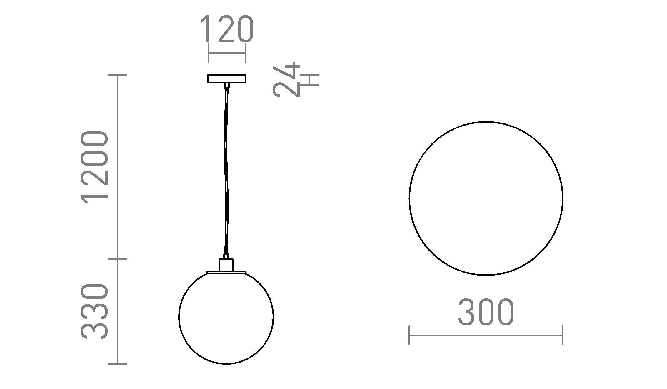 BOULDER 30 pendel lampa - Product sketch