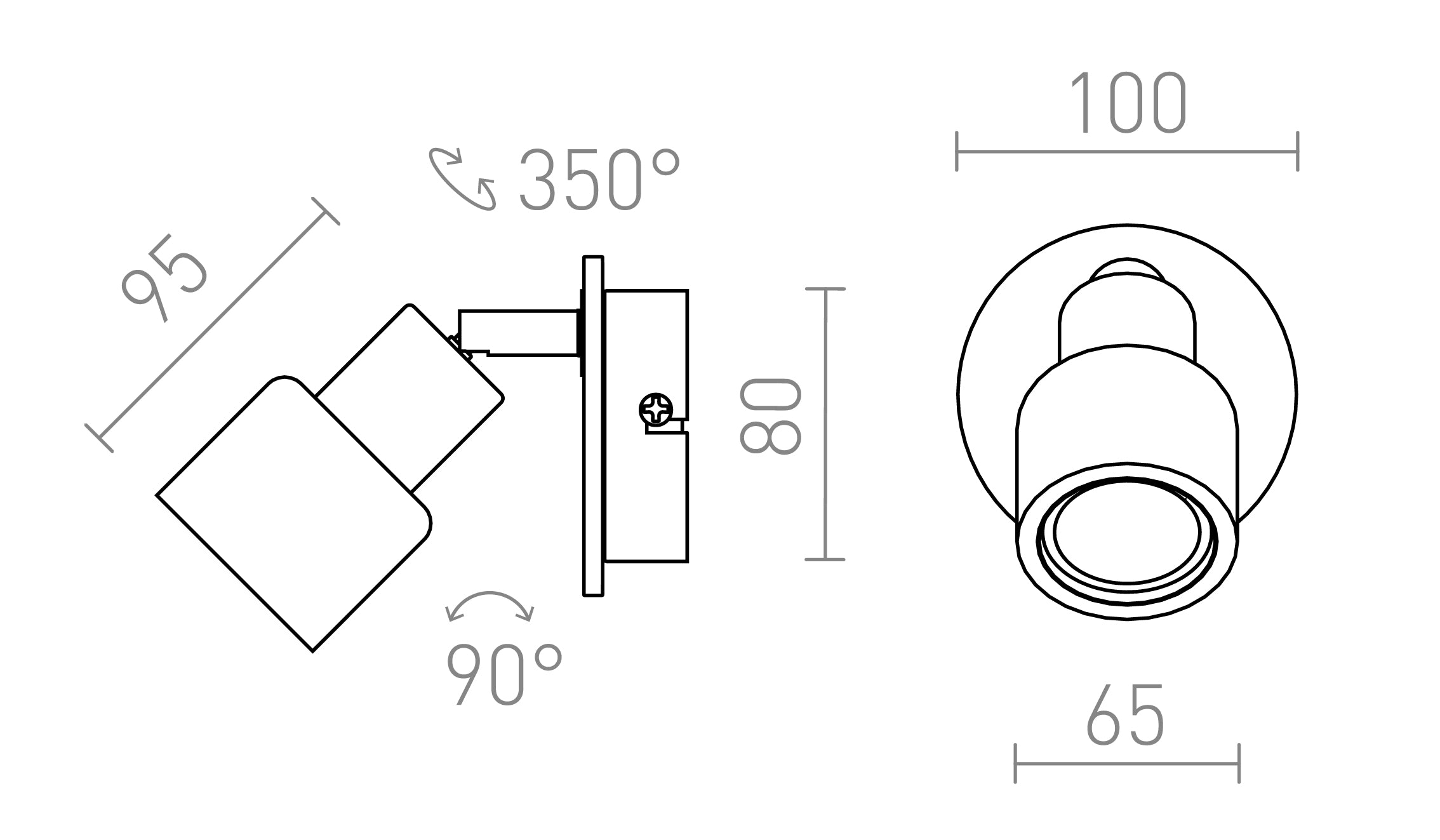 ASTRA murale lampe - Product sketch