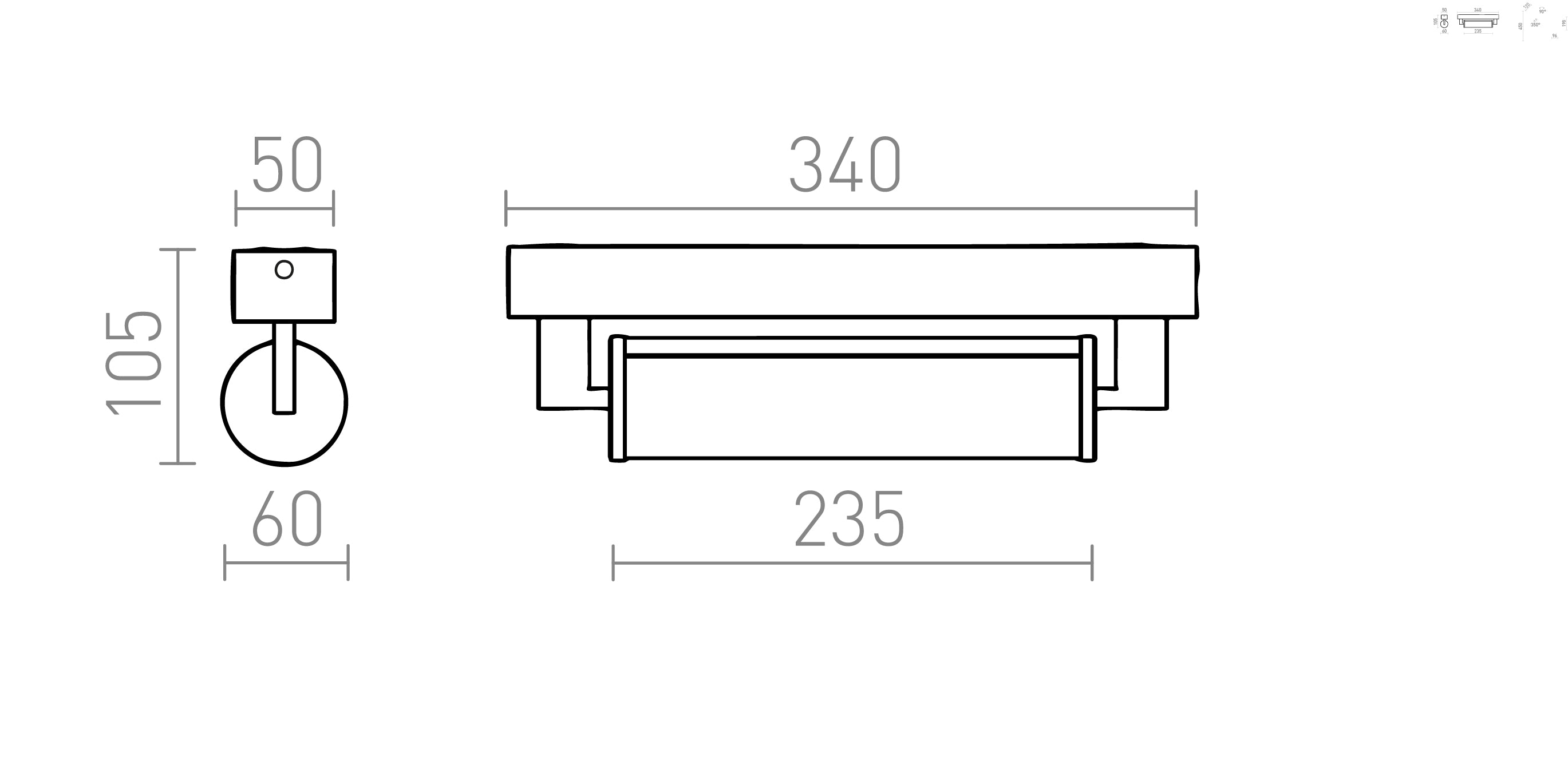 ROCCA 34 Επιτοίχιος λαμπτήρας - Product sketch